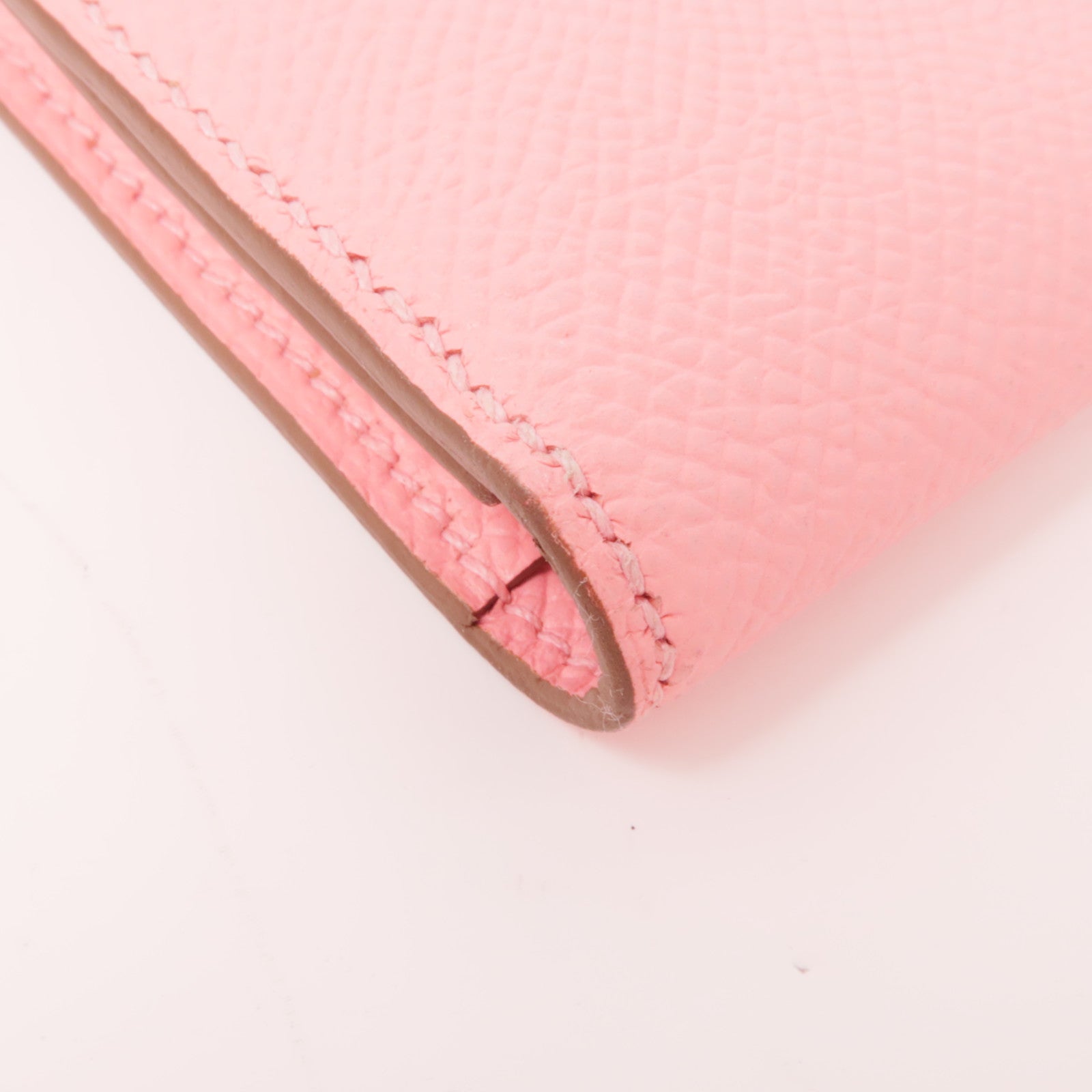 HERMES Epsom皮革Bearn Wallet金扣長錢包Pink
