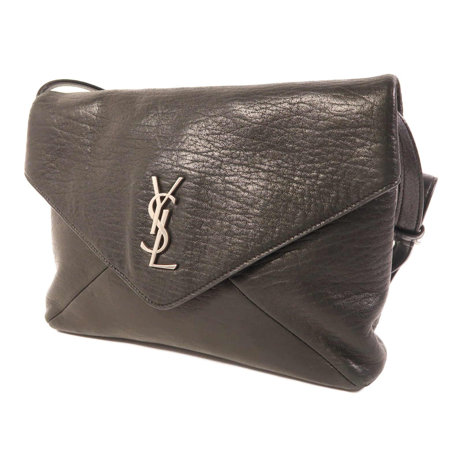 YVES SAINT LAURENT 牛皮皮革Sac De Jeur銀扣肩背袋