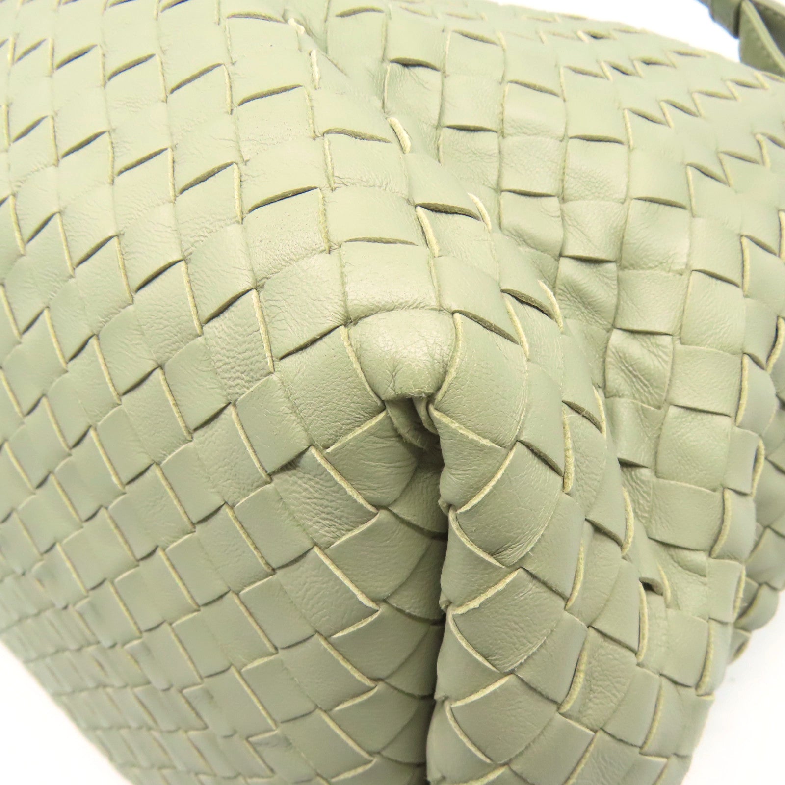 BOTTEGA VENETA 【激減優惠】織紋皮革Shoulder Bag肩背袋灰綠色