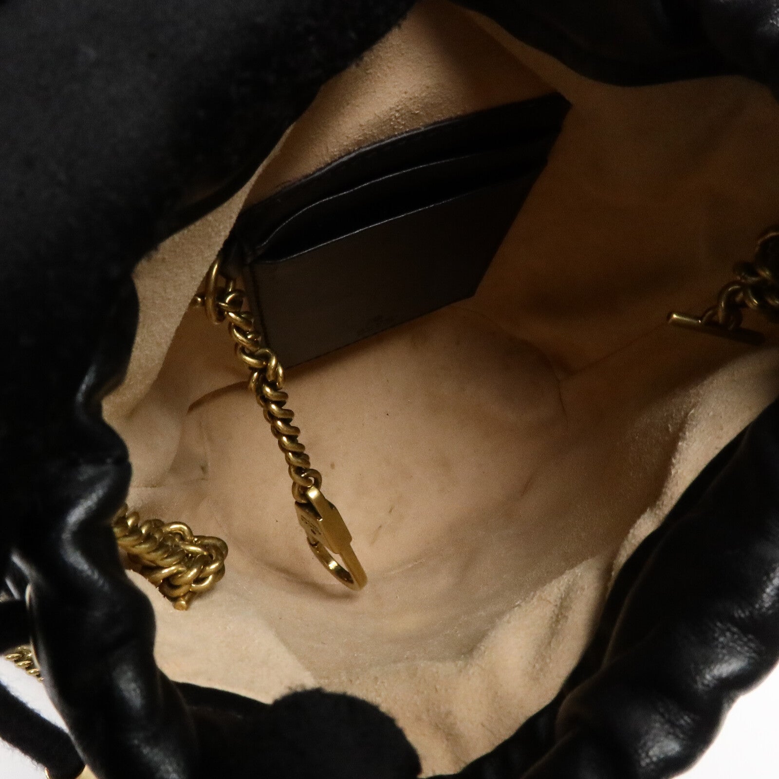 GUCCI 牛皮皮革GG Marmont Mini Bucket Bag鏈帶肩背袋