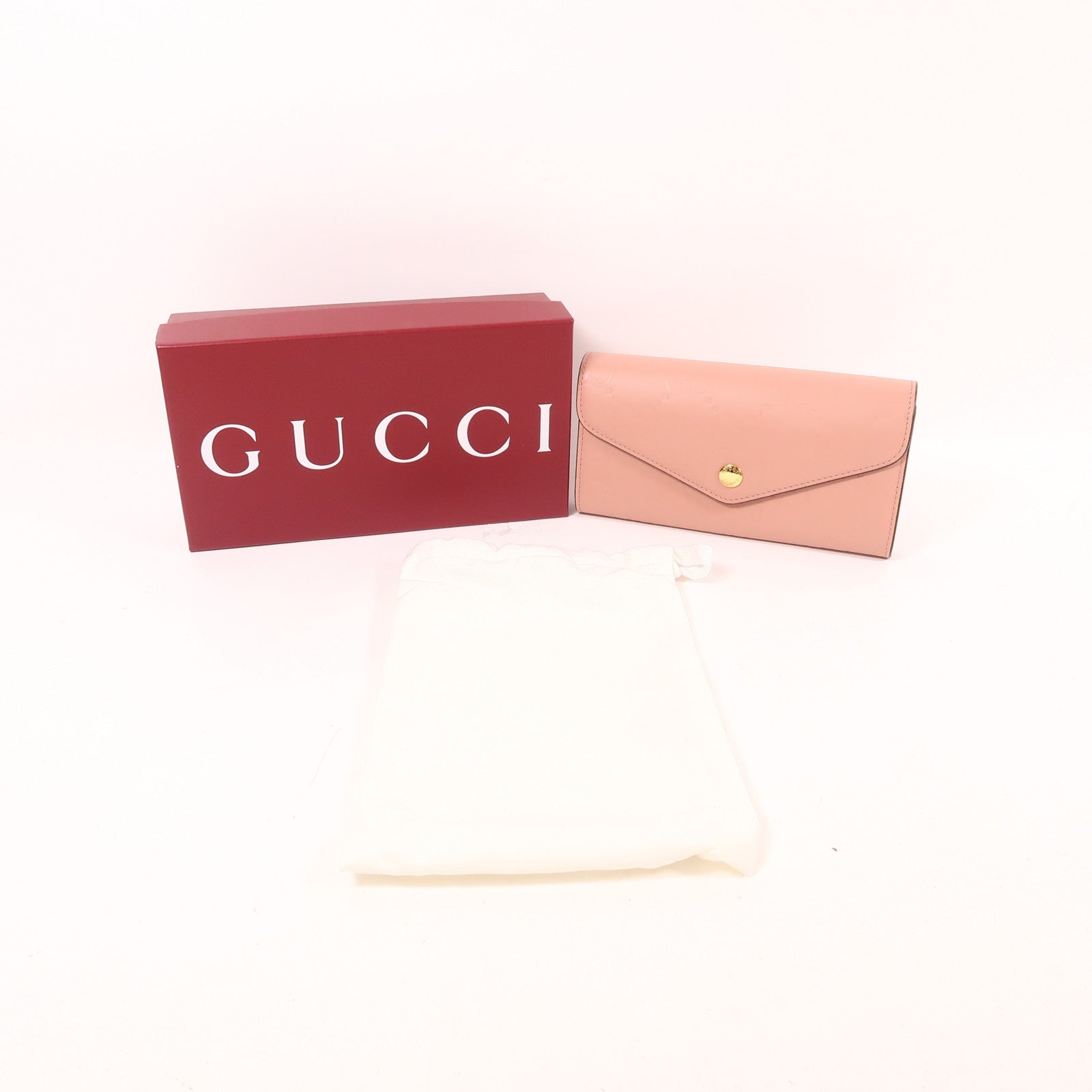 GUCCI 牛皮皮革Long Wallet金扣長錢包