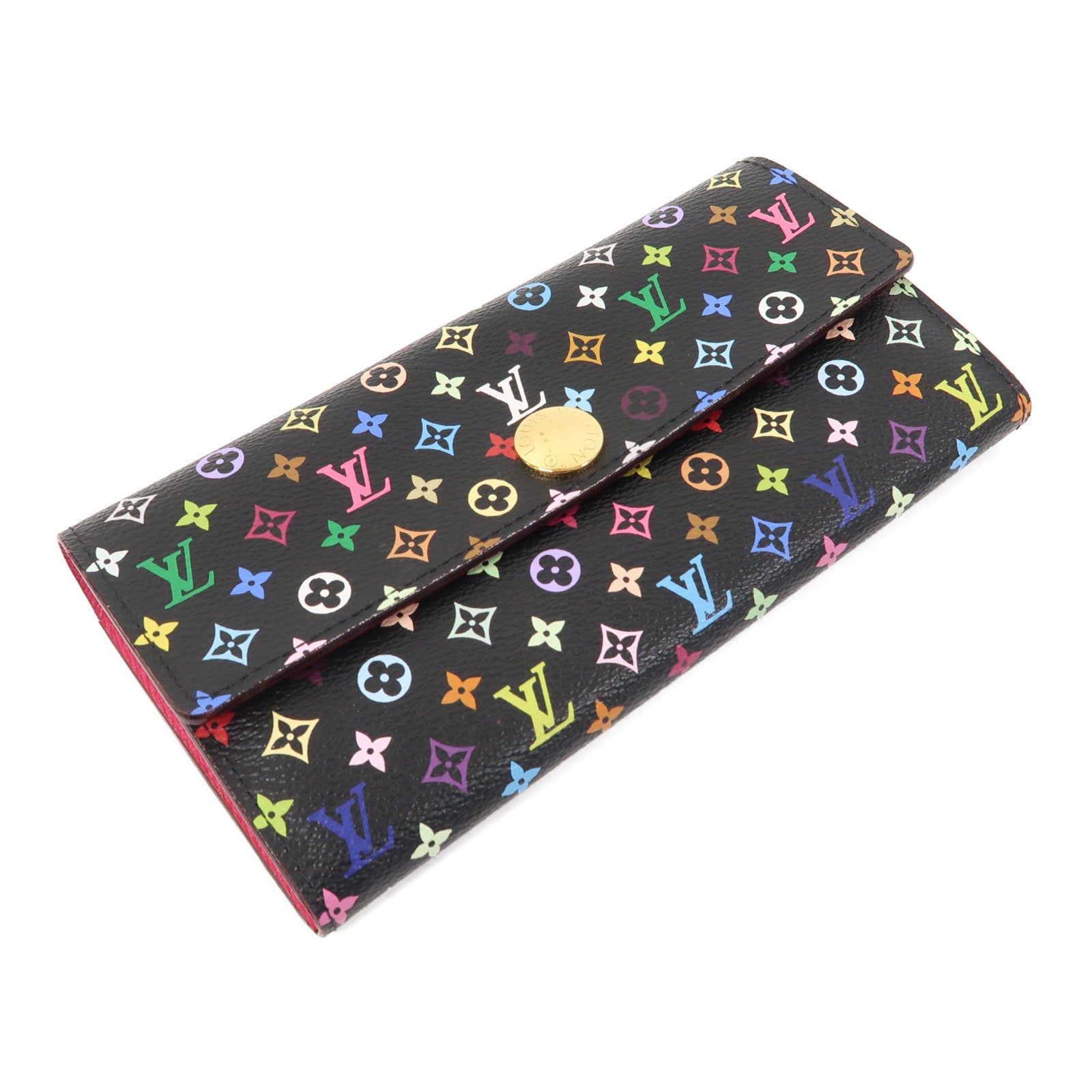 LOUIS VUITTON Monogram Multicolore Portefeuille Sarah Long Wallet金扣長錢包黑色
