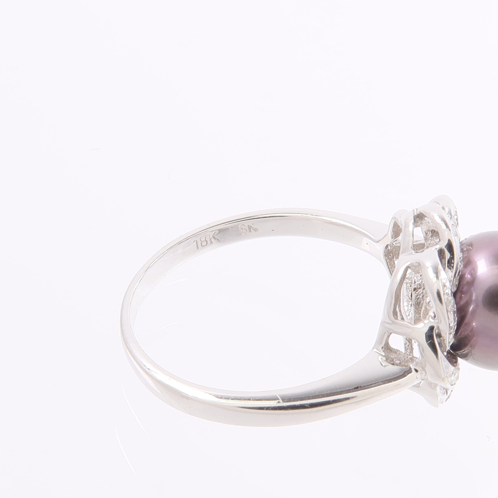 JEWELRY 18K白金Pearl Ring珍珠/鑽石戒指