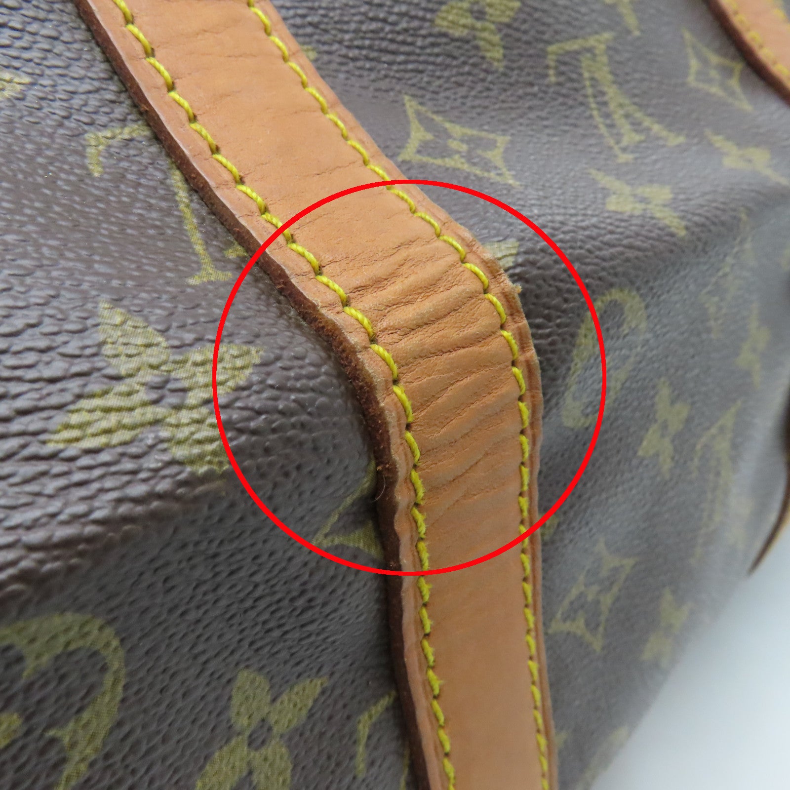 LOUIS VUITTON Monogram Keepall 55 Gold Buckle Travel Bag Brown