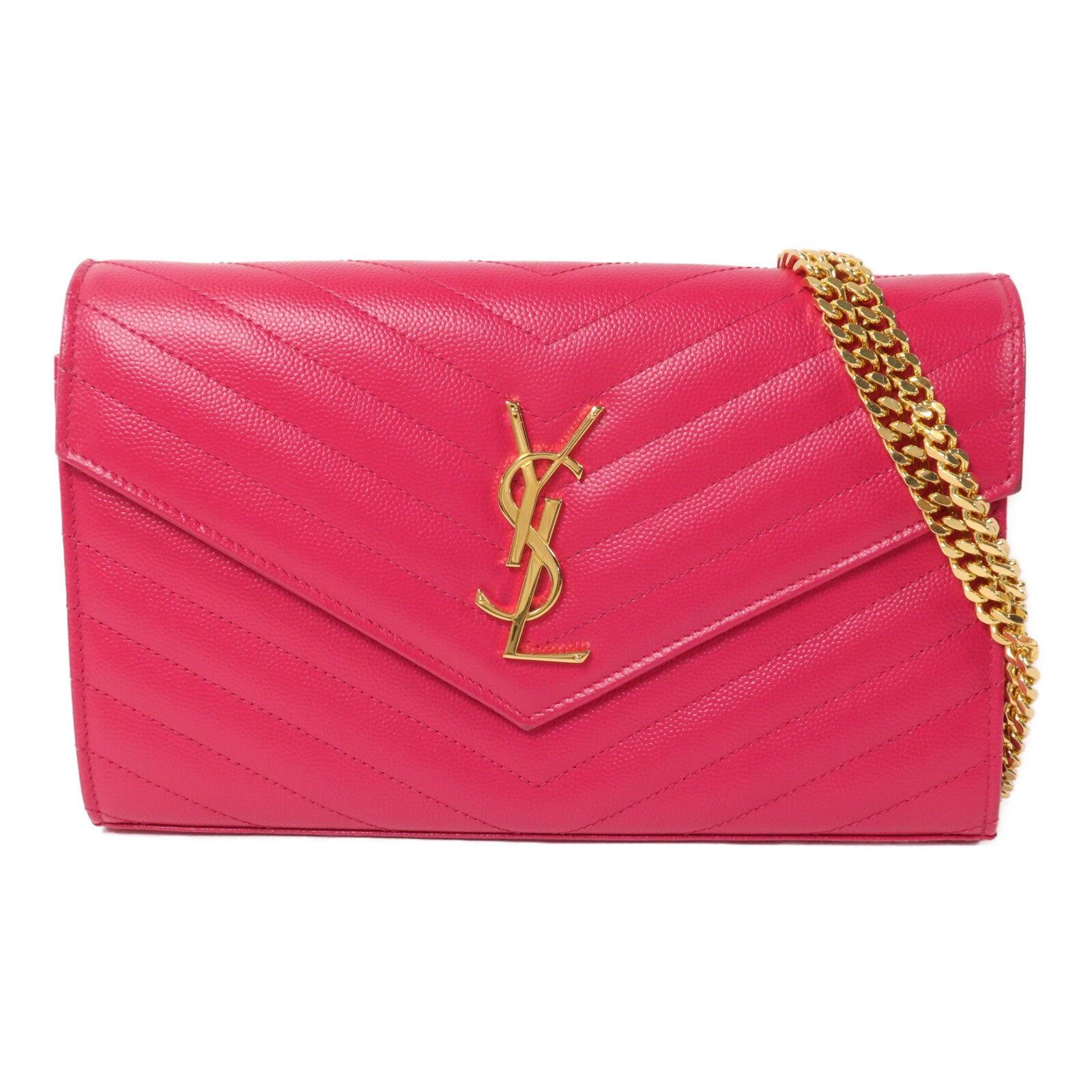 SAINT LAURENT 牛皮皮革Cassandre Envelope鏈帶肩背袋