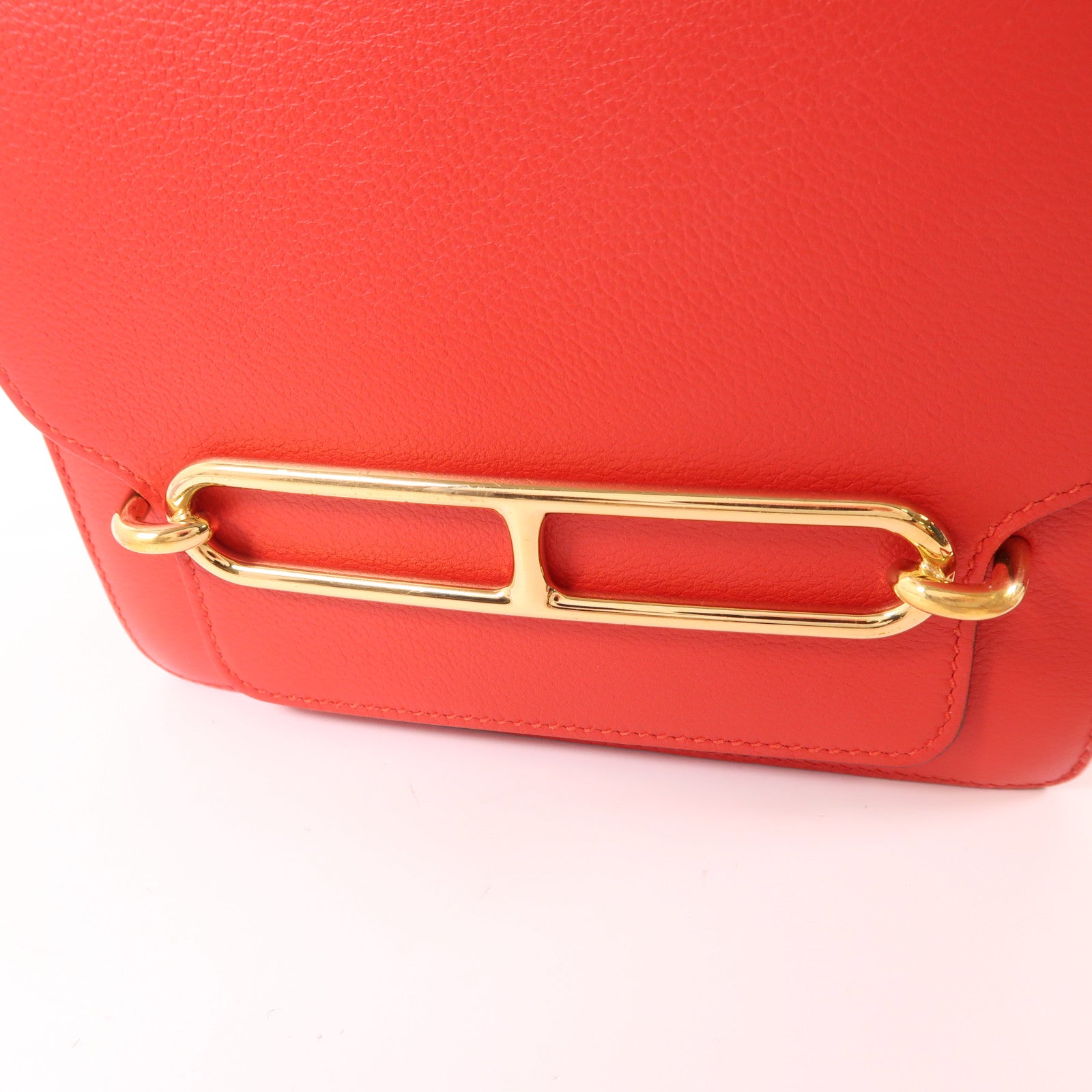 HERMES Evercolor皮革Mini Roulis金扣肩背袋S3 Rouge De Coeur