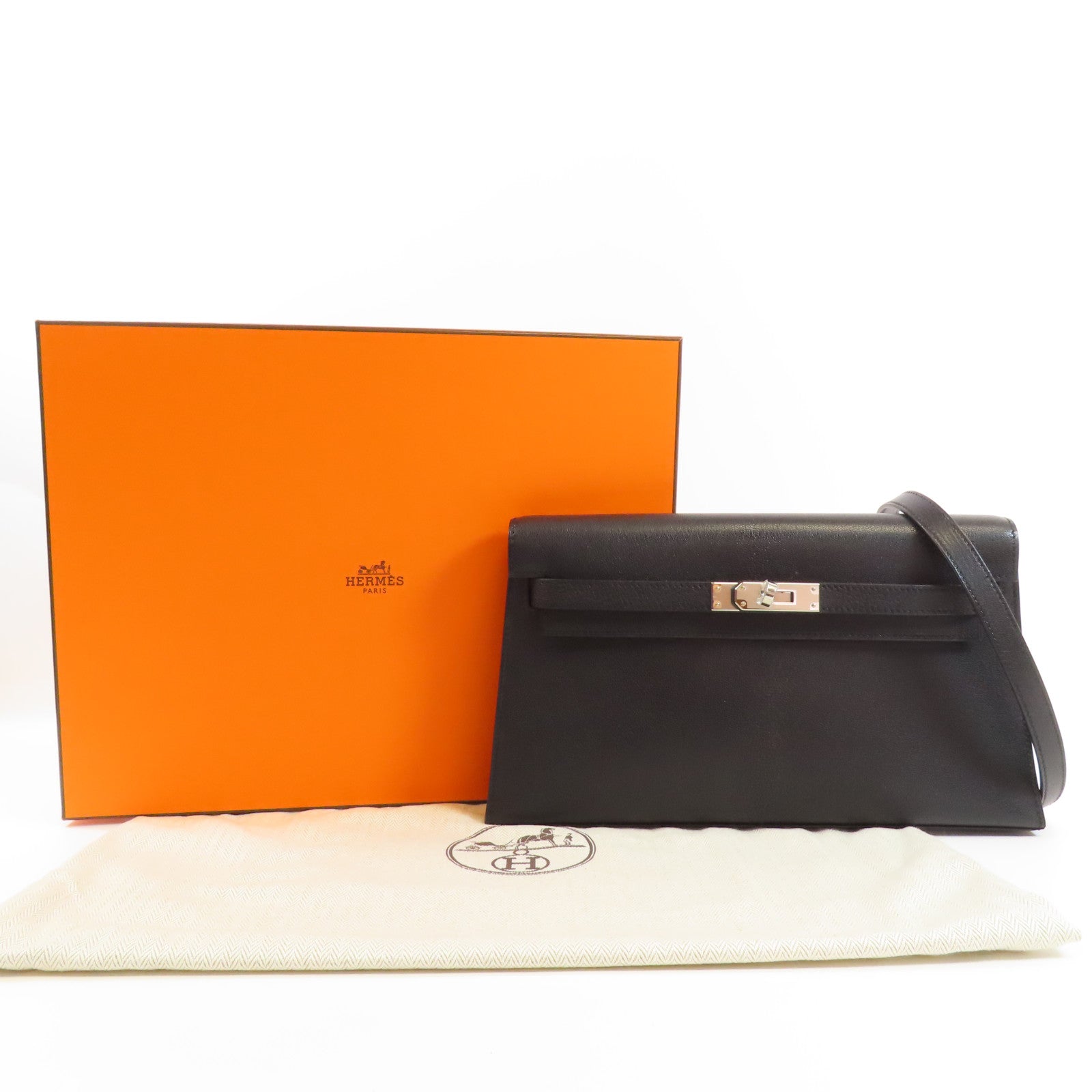 HERMES【激減優惠】 Ardennes皮革Kelly Elan銀扣肩背袋