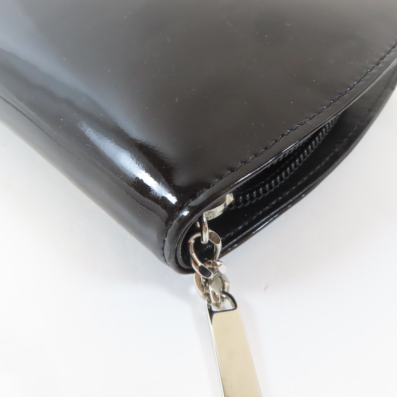 CHANEL 【激減優惠】漆皮皮革Long Wallet銀扣長錢包黑色