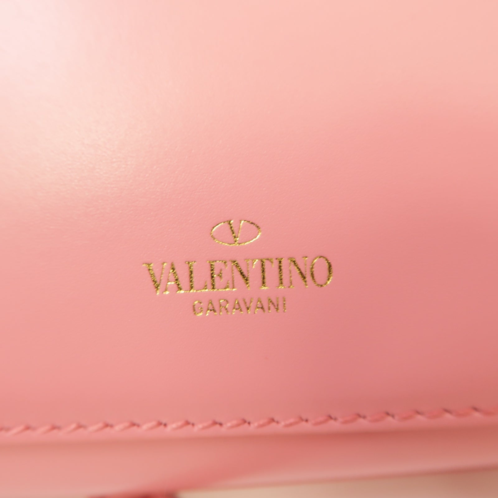Valentino 【激減優惠】牛皮皮革Vlogo Type金扣肩背袋粉紅色