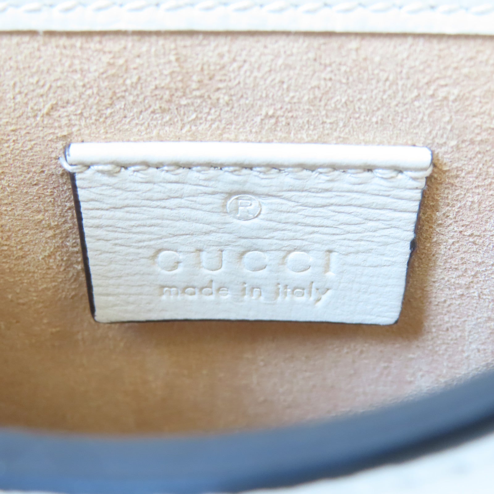 GUCCI 塗層帆布Horsebit 1955 Mini Bag金扣肩背袋啡色/白色