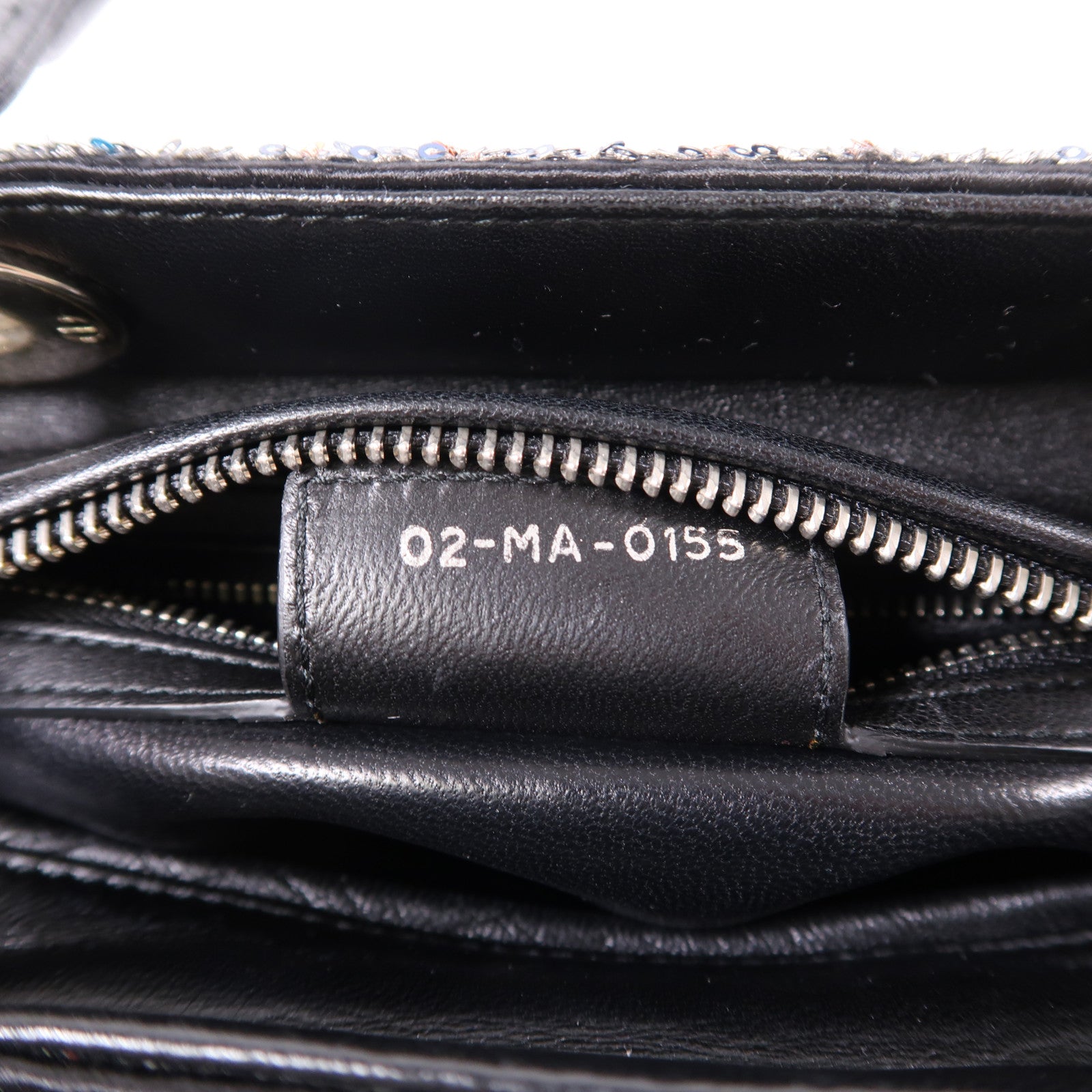 Dior 珠片/羊皮皮革Lady Dior Medium銀扣手挽肩背兩用袋