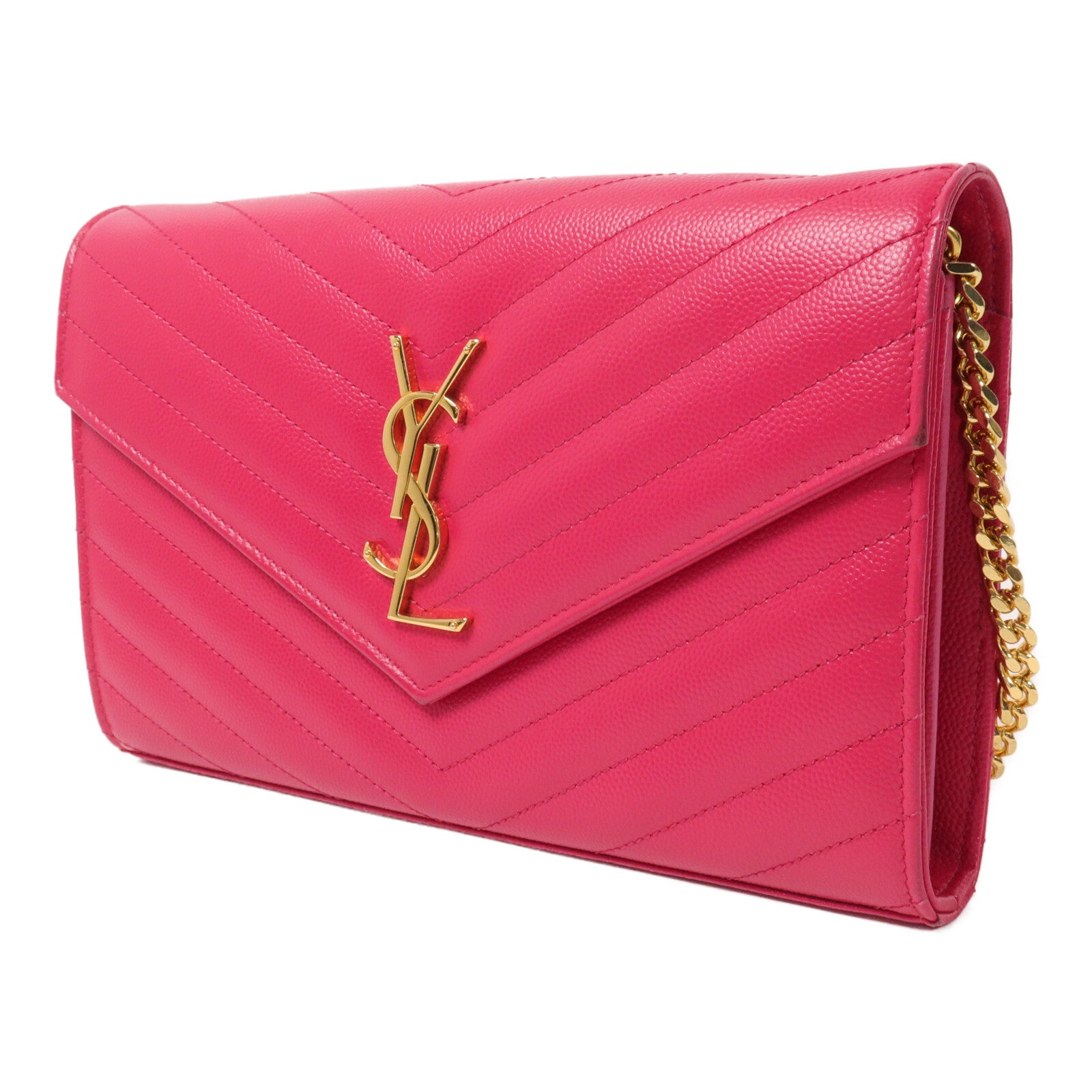 SAINT LAURENT 牛皮皮革Cassandre Envelope鏈帶肩背袋