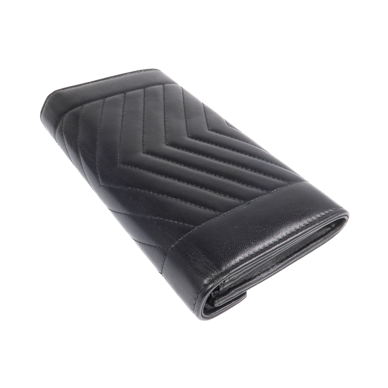 CHANEL 牛皮皮革Long Wallet金扣錢包
