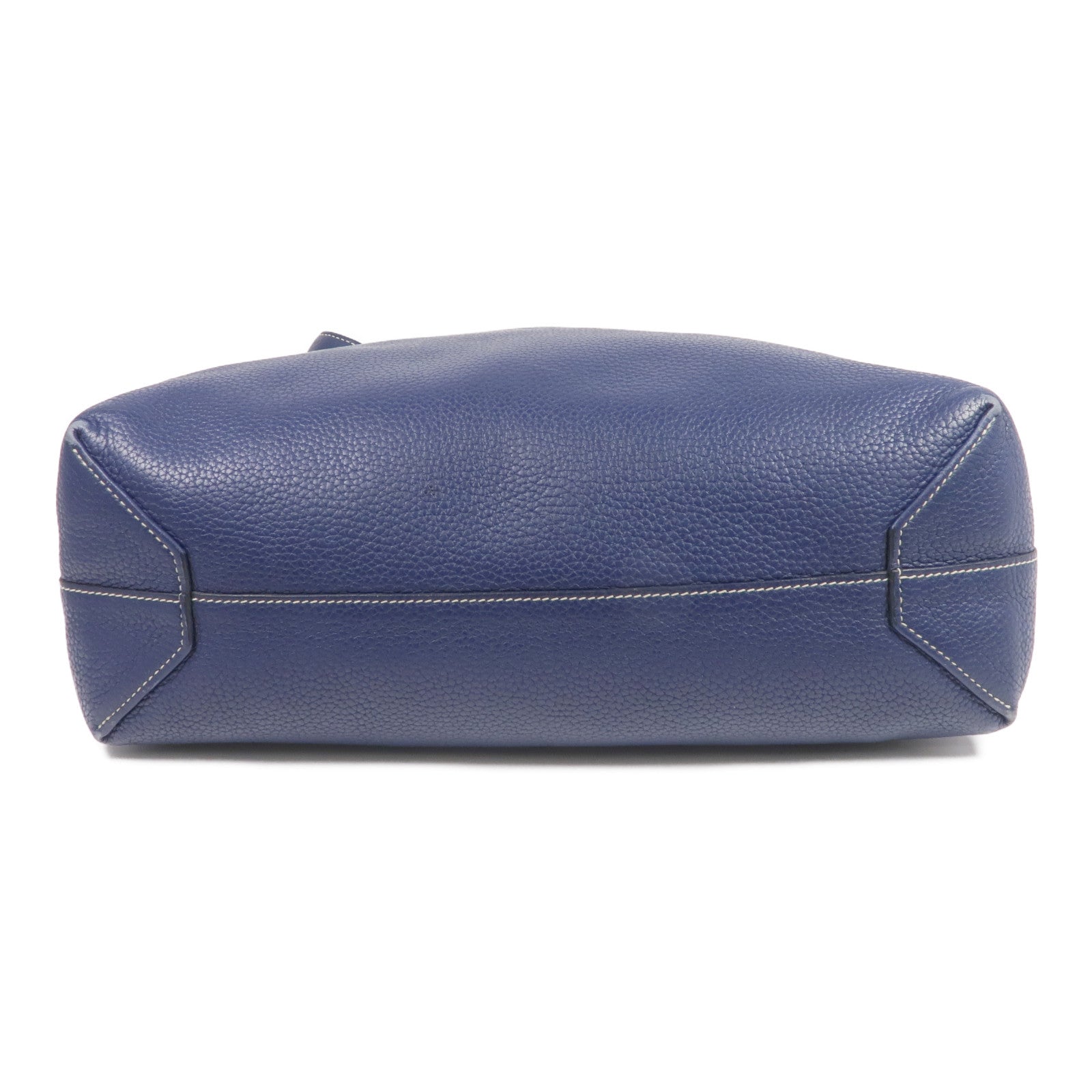 HERMES Clemence皮革Double Sens 45手挽袋Bleu Saphir/Bleu Izmir