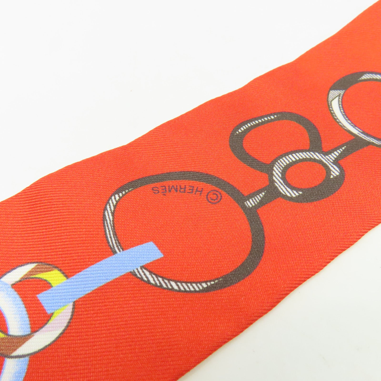 HERMES 【激減優惠】絲質Twilly Scarf絲巾橙色/杏色/彩色