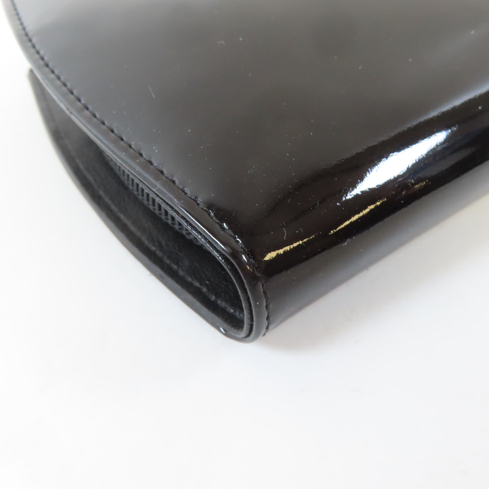 CHANEL 【激減優惠】漆皮皮革Long Wallet銀扣長錢包黑色