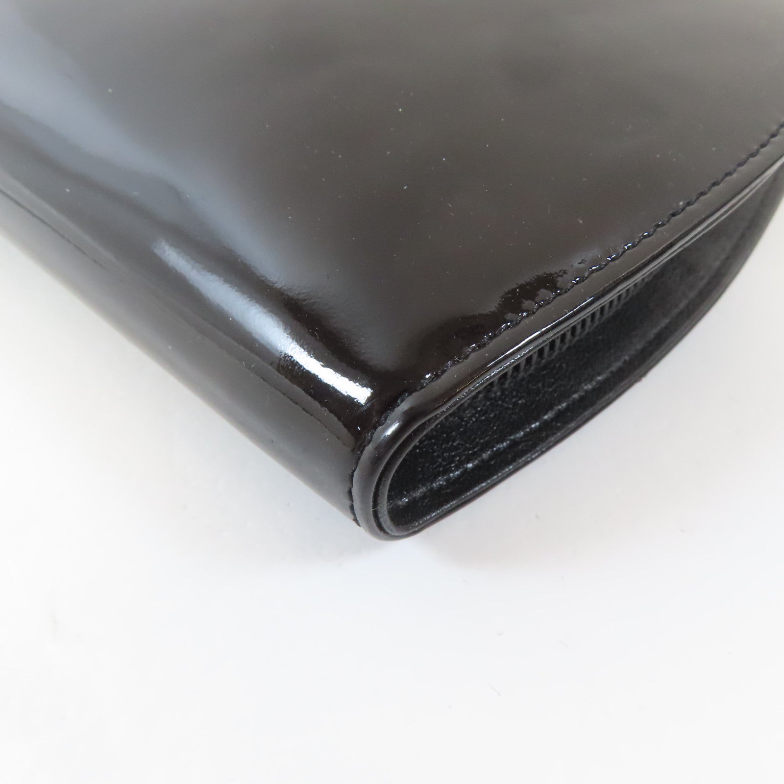 CHANEL 【激減優惠】漆皮皮革Long Wallet銀扣長錢包黑色