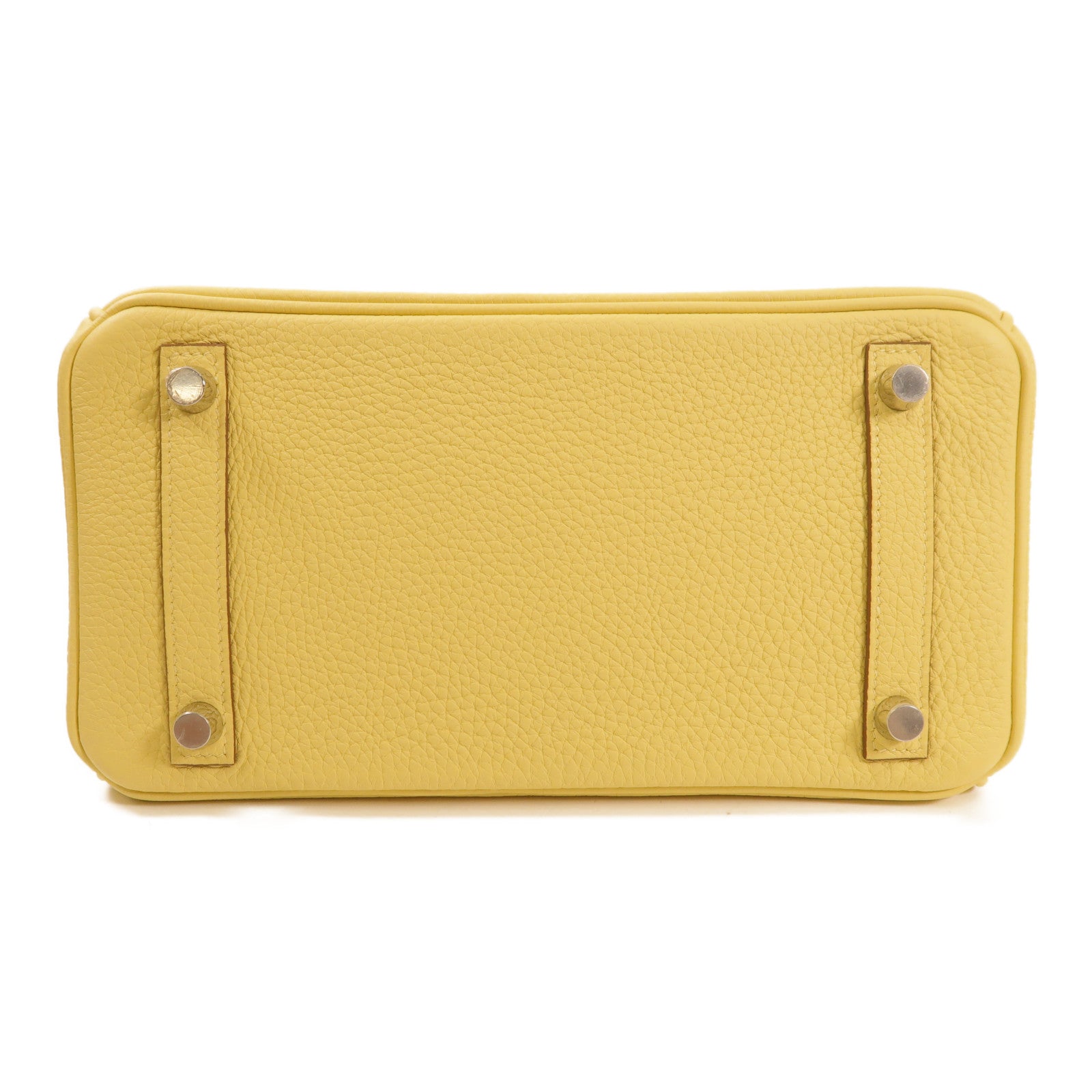 HERMES Togo皮革Birkin 25銀扣手挽袋Jaune Poussin