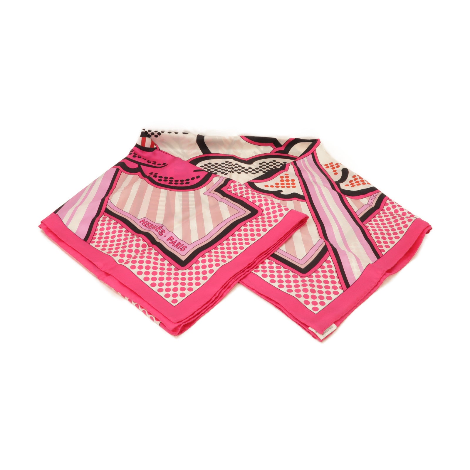 HERMES 絲質Scarf 140圍巾粉紅色