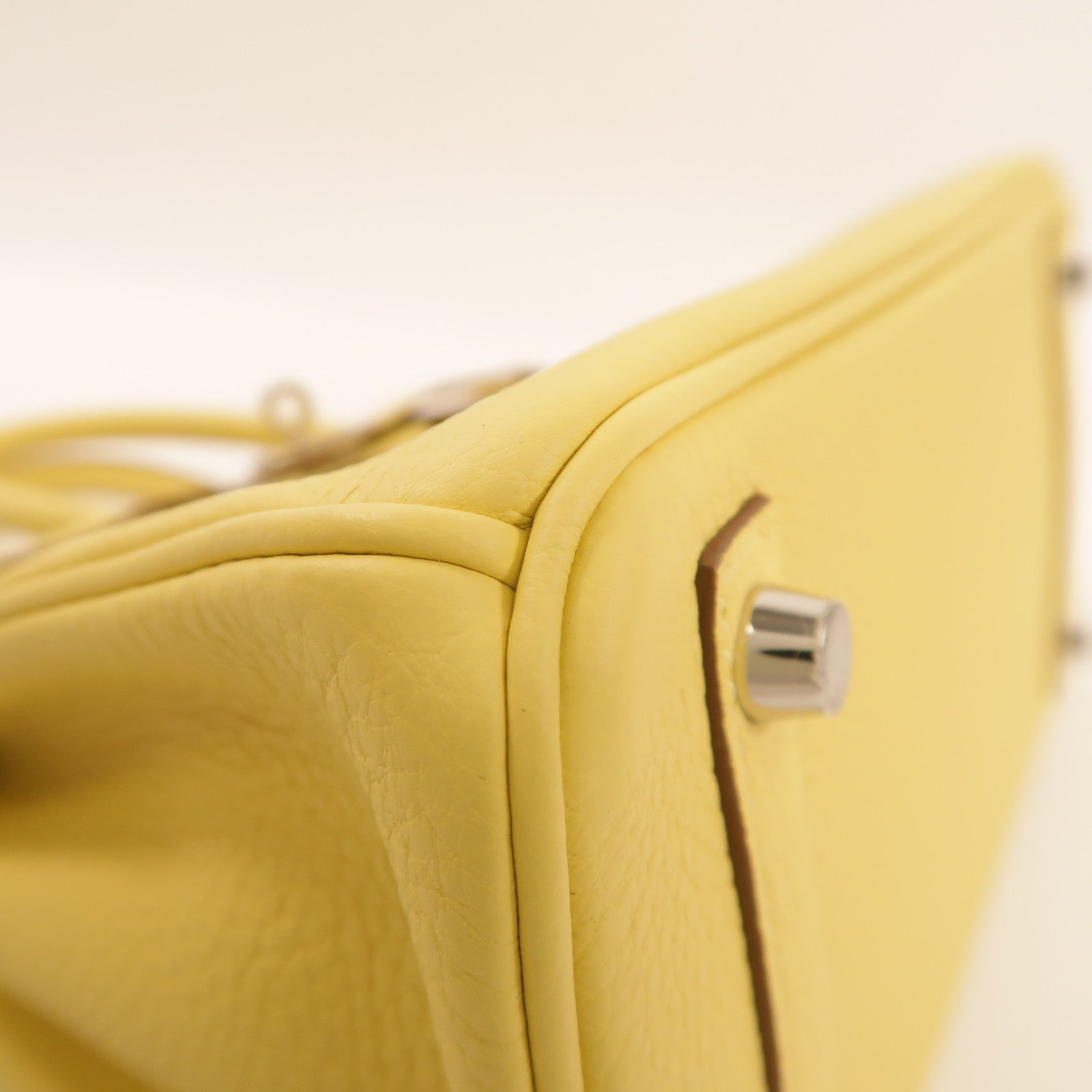 HERMES Togo皮革Birkin 25銀扣手挽袋Jaune Poussin