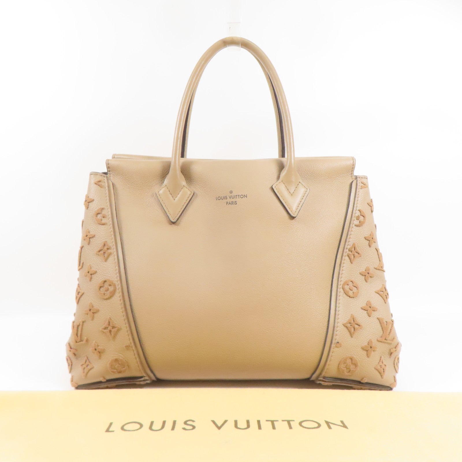 LOUIS VUITTON 牛皮皮革/羊絨Tote W PM金扣手挽袋