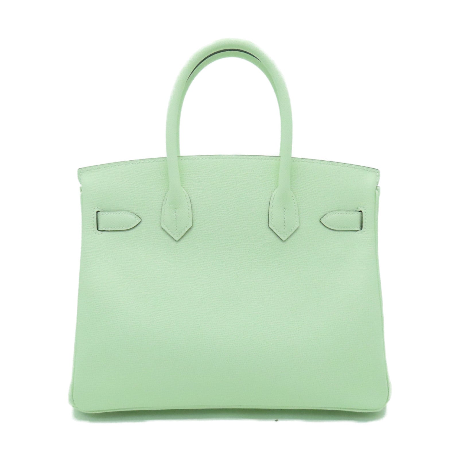 HERMES **【清倉大減價】Epsom皮革Birkin 30銀扣手挽袋Vert Fizz綠色