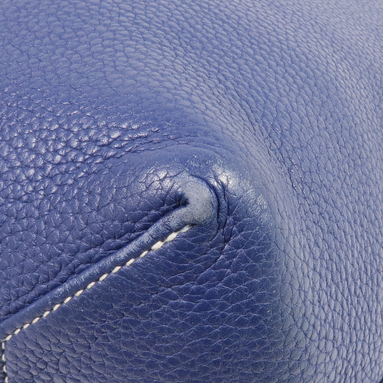 HERMES Clemence皮革Double Sens 45手挽袋Bleu Saphir/Bleu Izmir