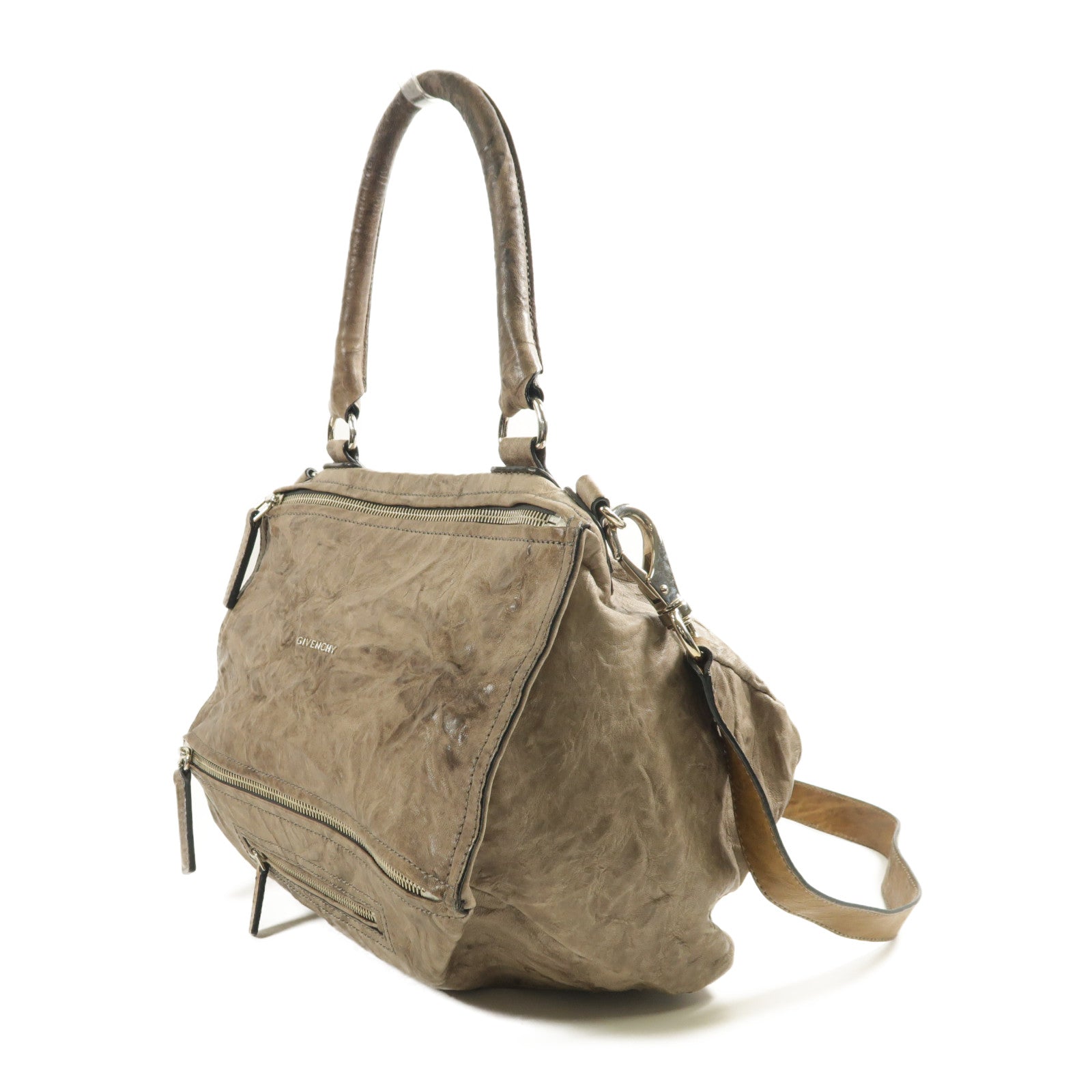 GIVENCHY 牛皮皮革2 Way Shoulder Bag銀扣手挽肩背兩用袋