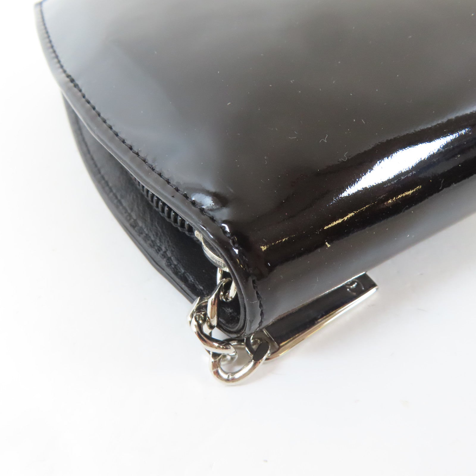 CHANEL 【激減優惠】漆皮皮革Long Wallet銀扣長錢包黑色