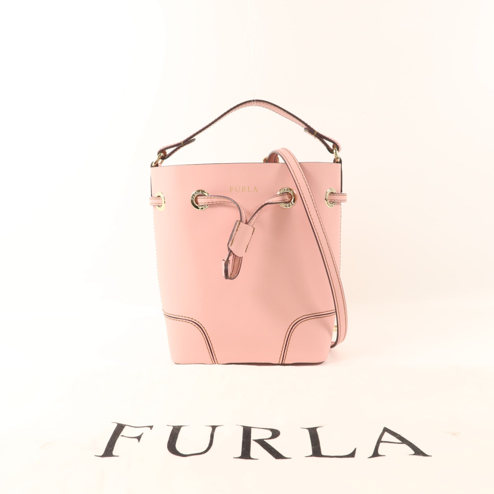 Furla 牛皮皮革Shoulder Bag金扣肩背袋