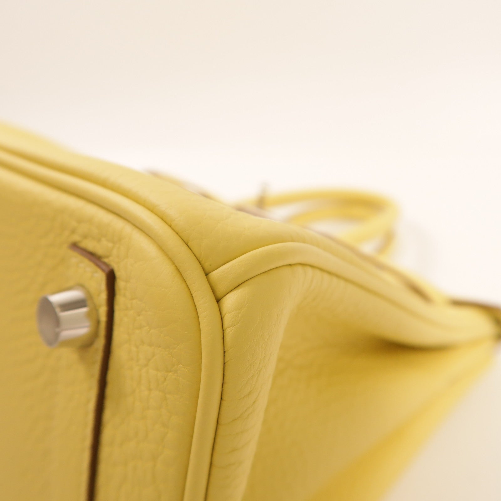 HERMES Togo皮革Birkin 25銀扣手挽袋Jaune Poussin