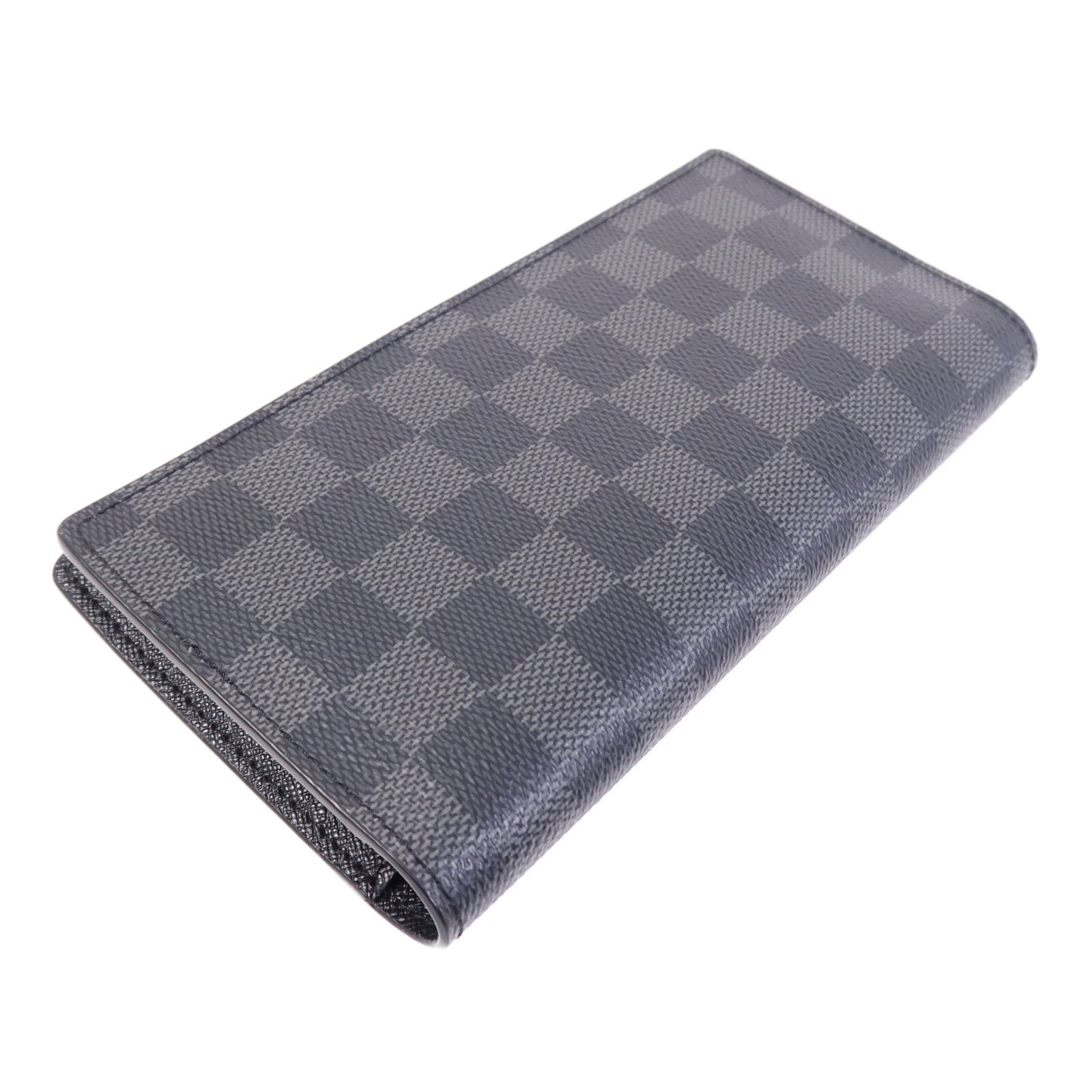 LOUIS VUITTON Damier Graphite Brazza銀扣長錢包