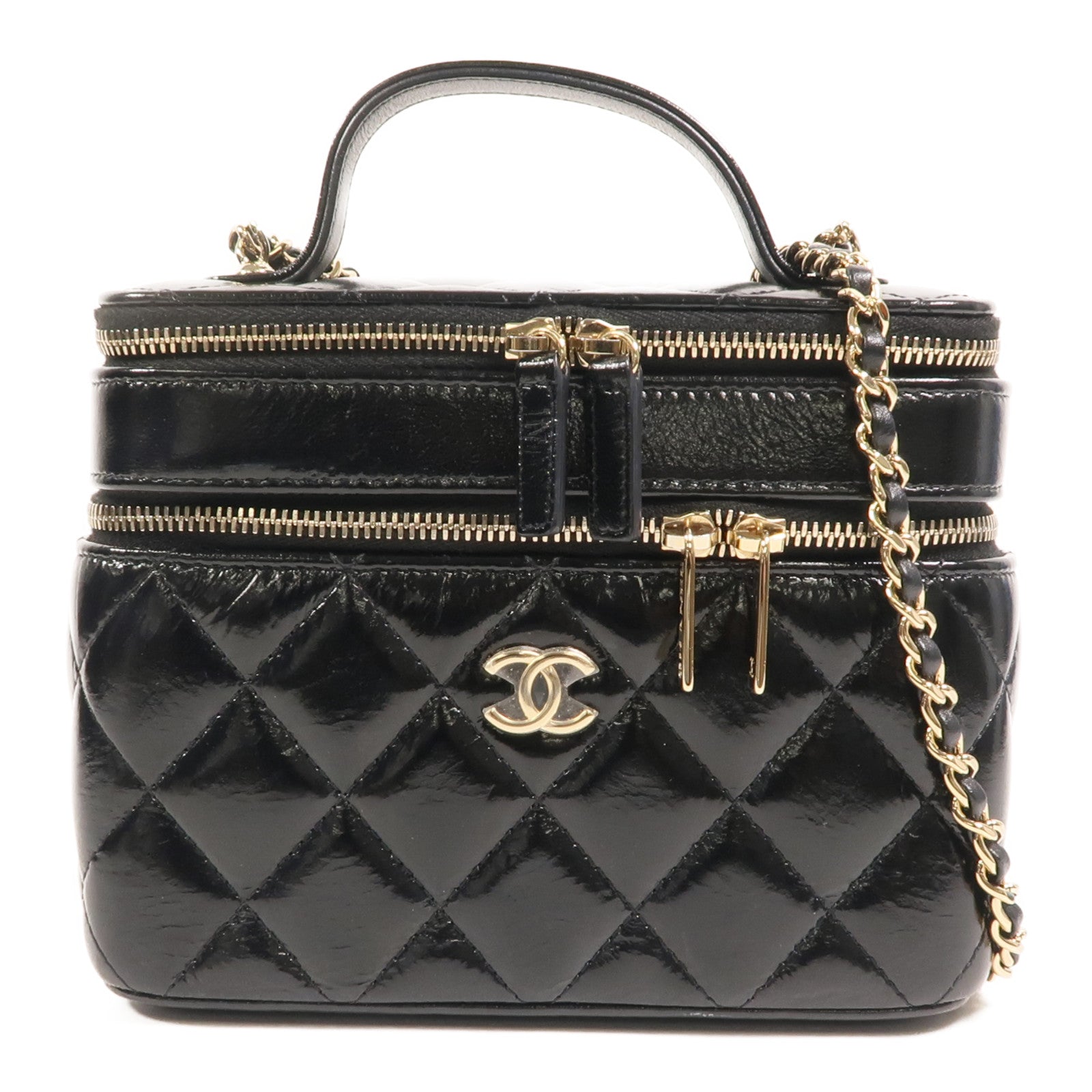 CHANEL 羊皮皮革Vanity Case鏈帶肩背袋