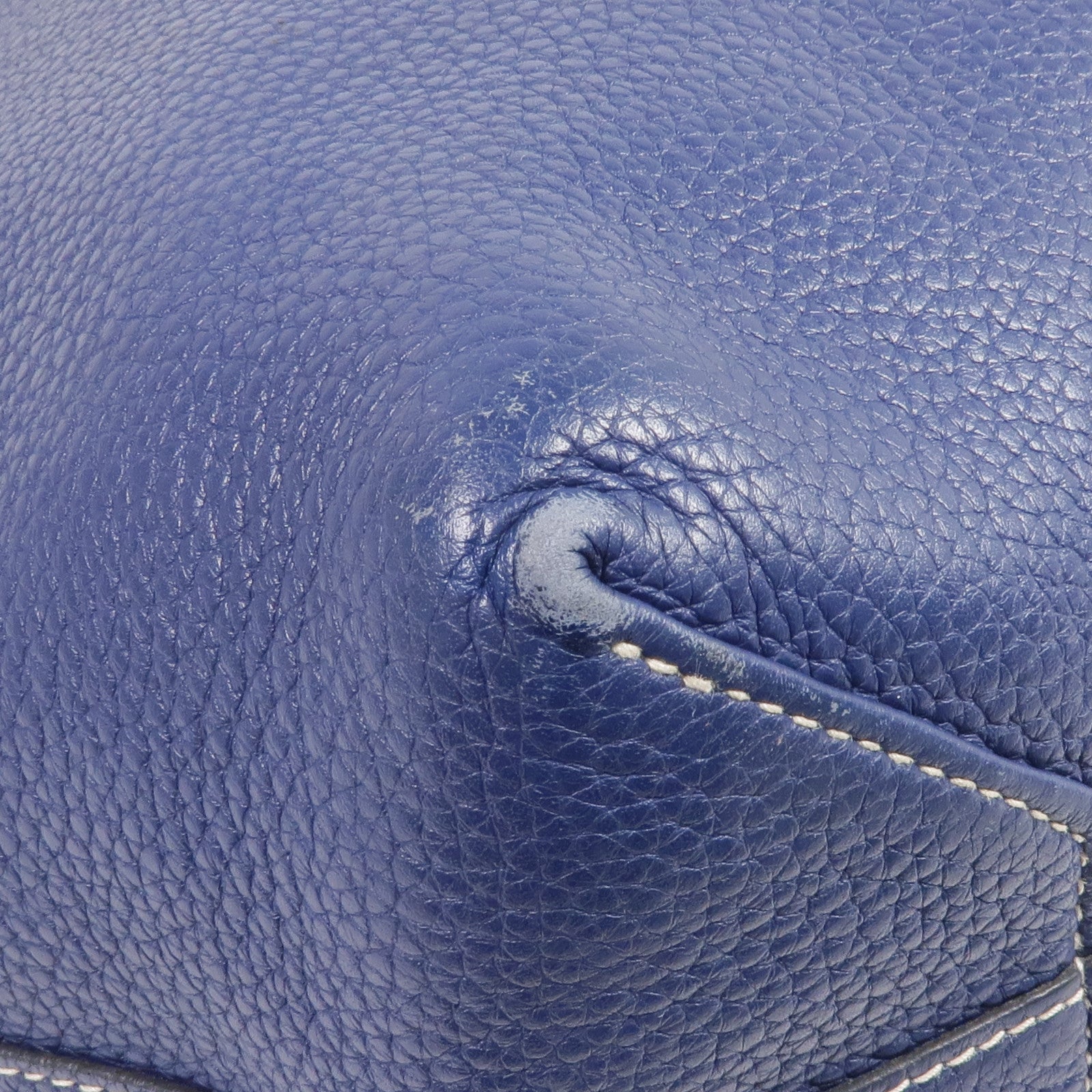 HERMES Clemence皮革Double Sens 45手挽袋Bleu Saphir/Bleu Izmir