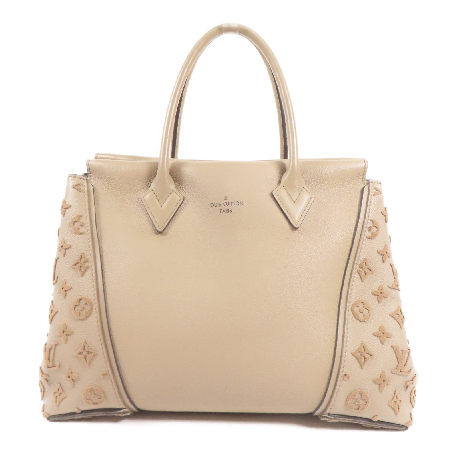 LOUIS VUITTON 牛皮皮革/羊絨Tote W PM金扣手挽袋