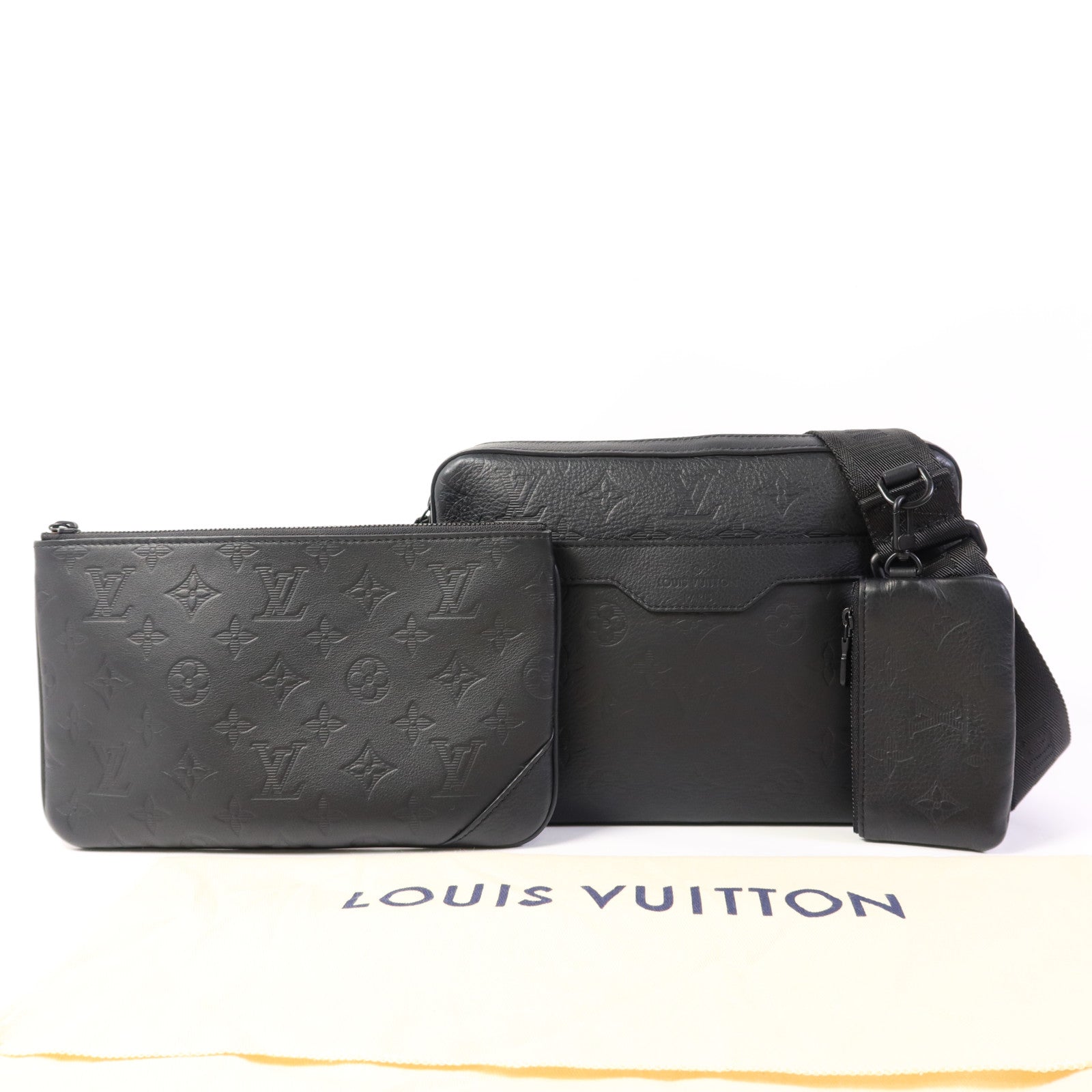 LOUIS VUITTON Monogram Shadow Trio Messenger肩背袋