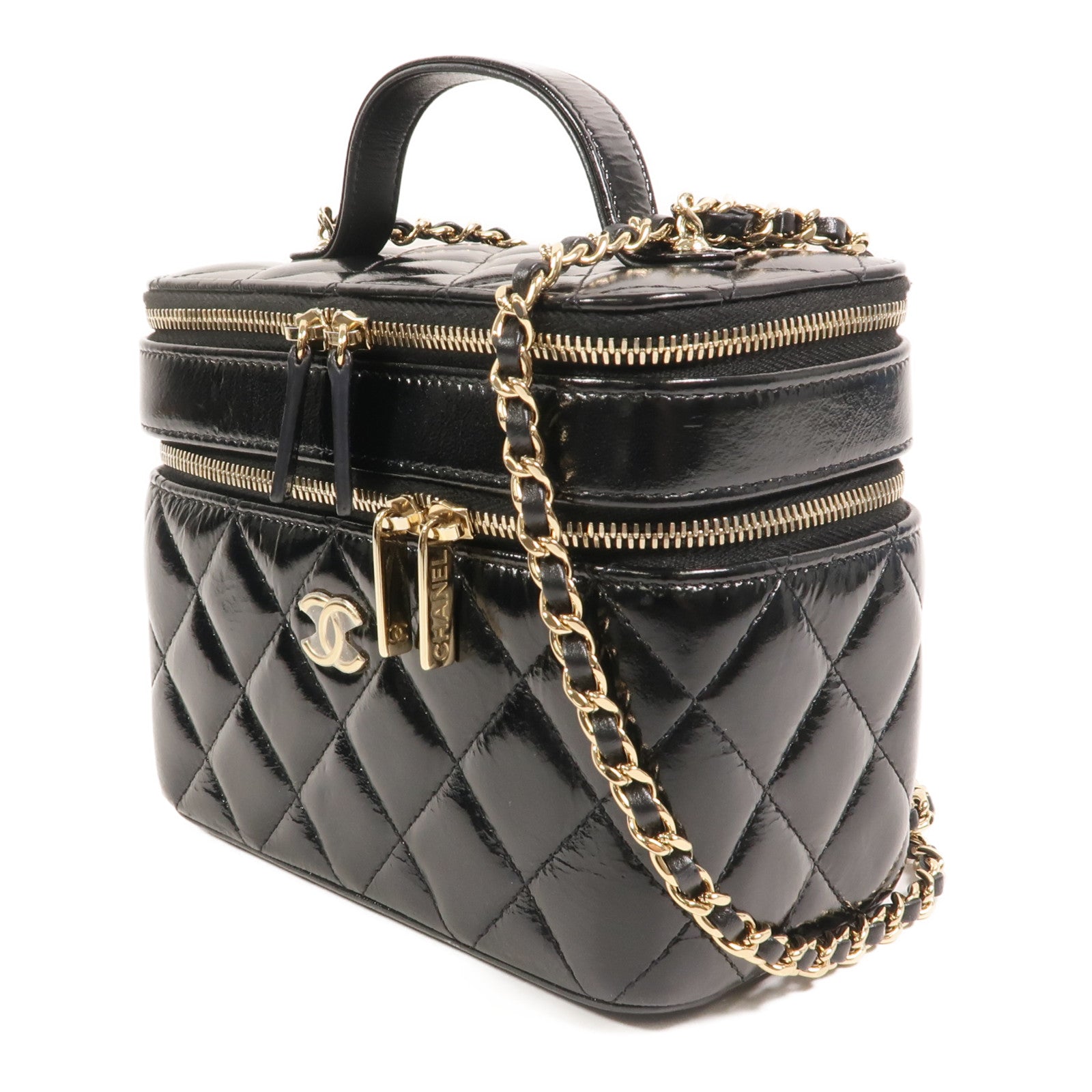 CHANEL 羊皮皮革Vanity Case鏈帶肩背袋