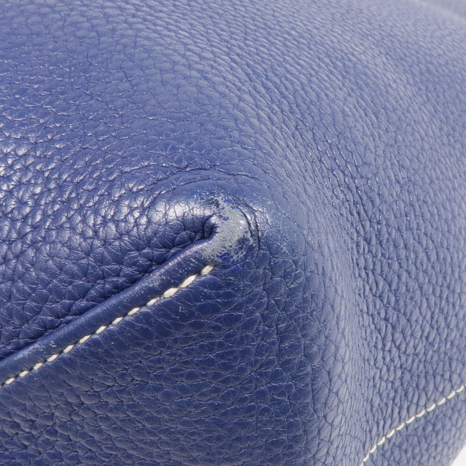 HERMES Clemence皮革Double Sens 45手挽袋Bleu Saphir/Bleu Izmir