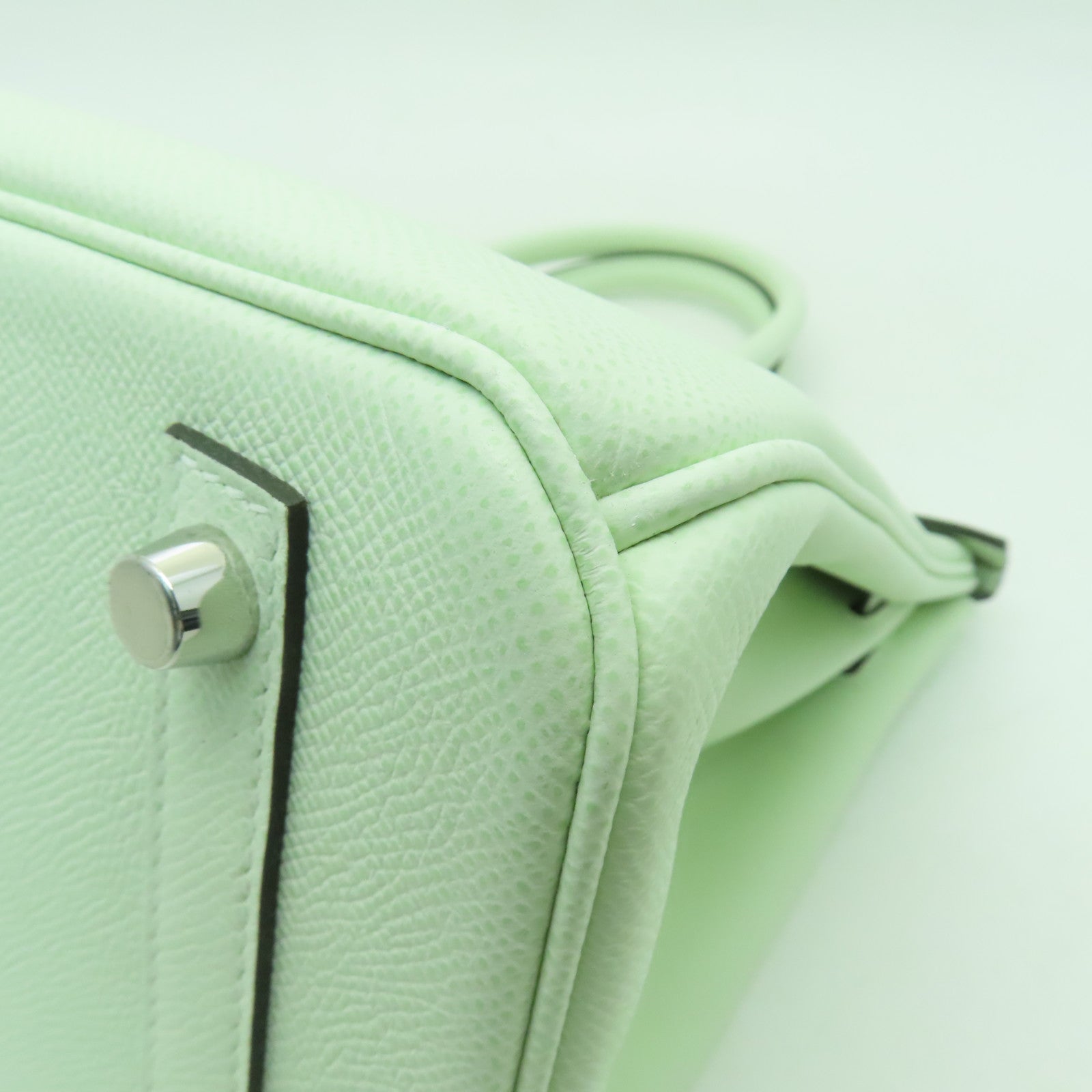 HERMES **【清倉大減價】Epsom皮革Birkin 30銀扣手挽袋Vert Fizz綠色