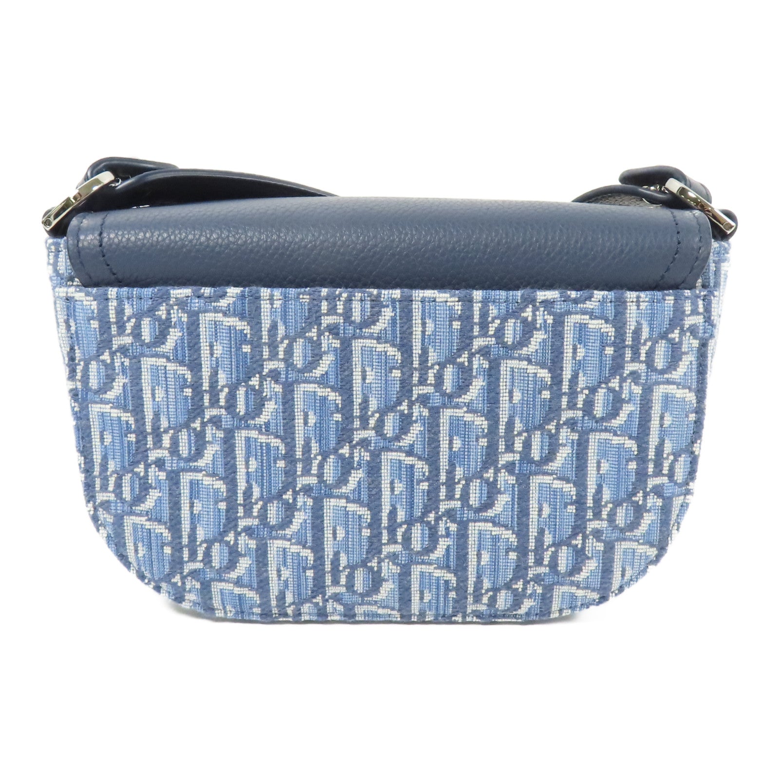 Dior 帆布/皮革Mini Saddle銀扣肩背袋