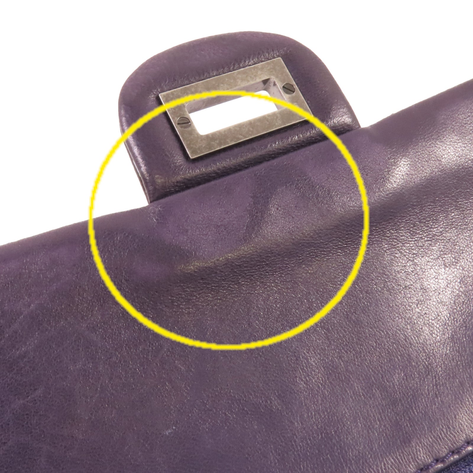 CHANEL 【激減優惠】菱格漆皮皮革2.55 Chain Shoulder Bag銀扣鏈帶肩背袋紫色