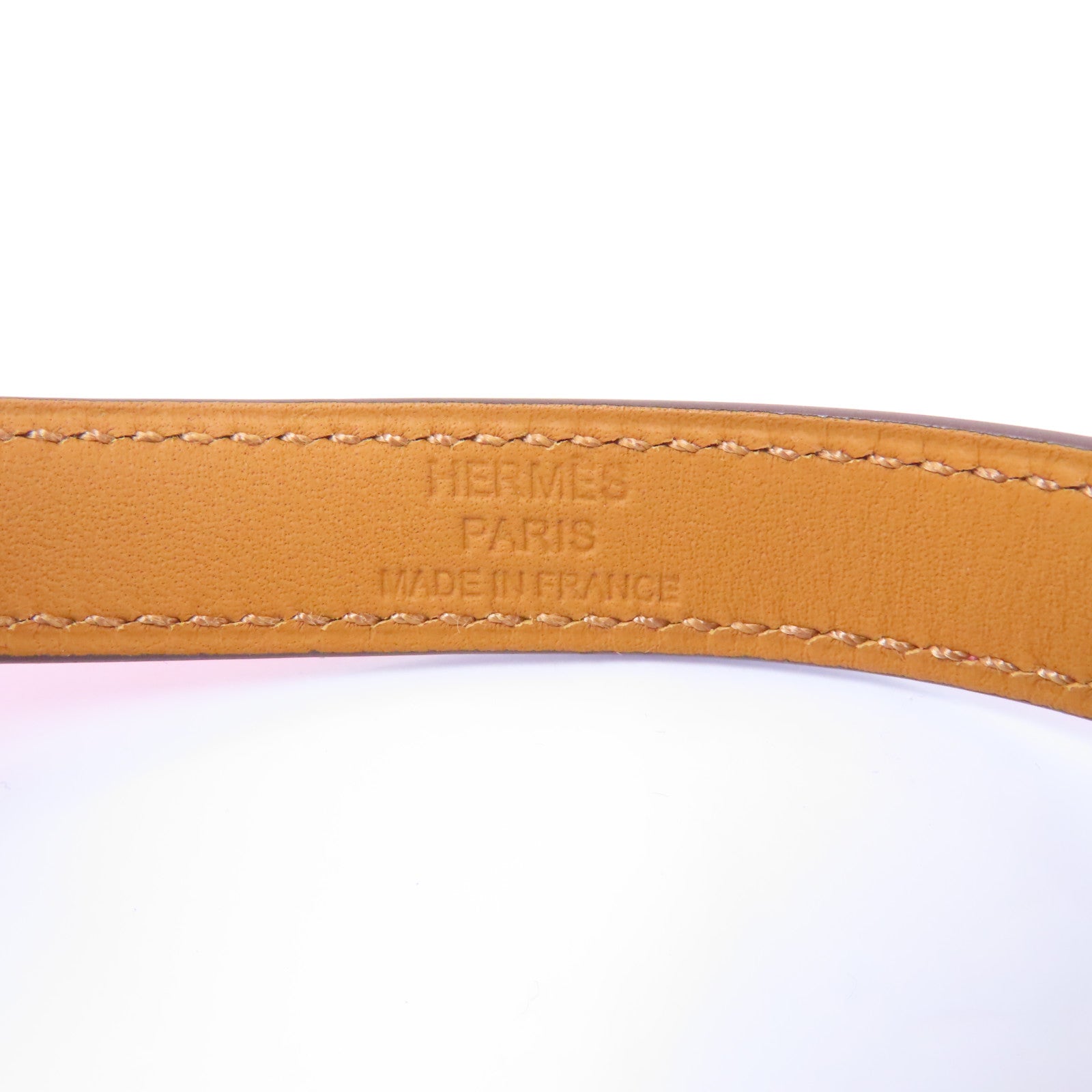 HERMES 【激減優惠】Swift皮革Double Tour Bracelet金扣手鐲粉紅色