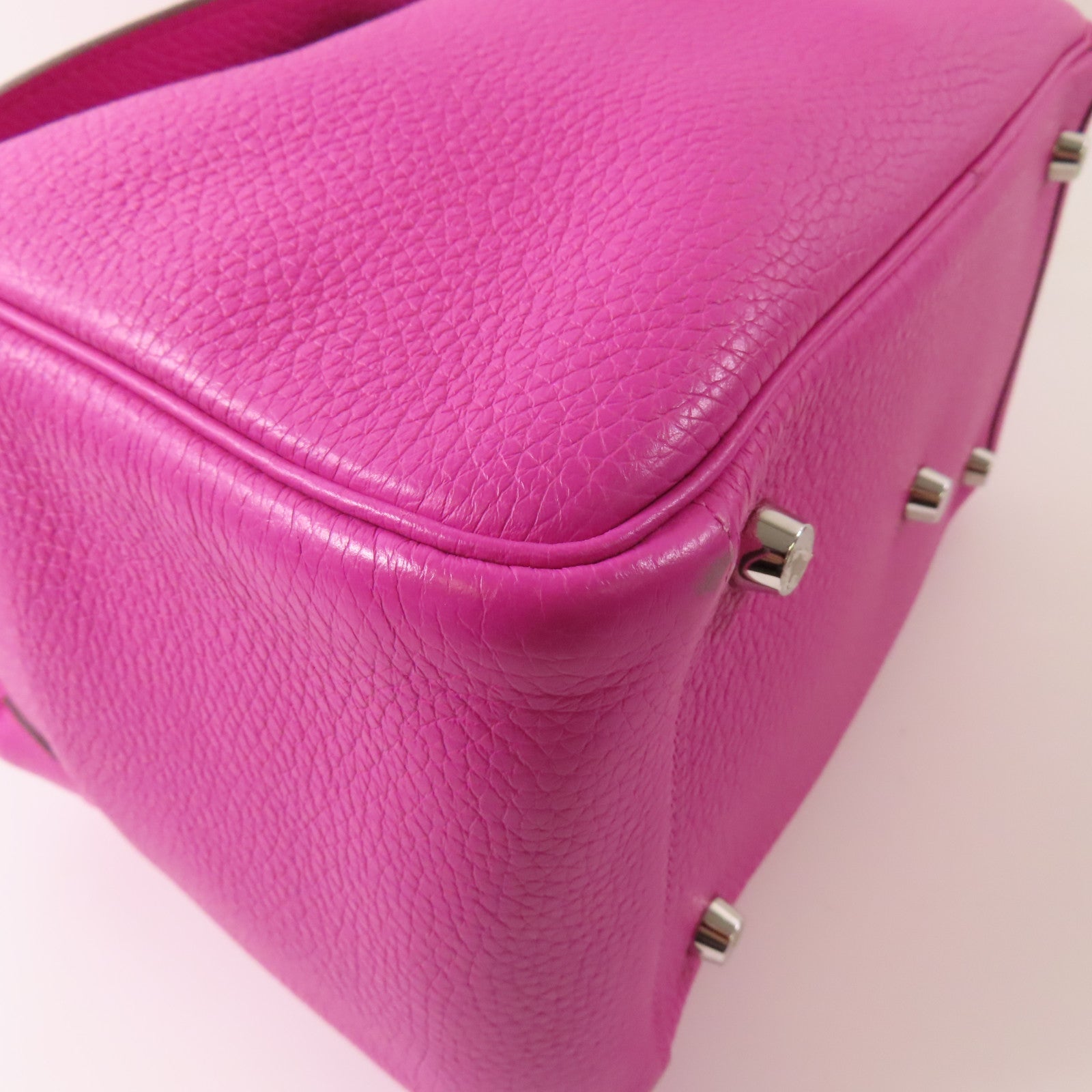 HERMES Clemence皮革Lindy 26銀扣手挽肩背兩用袋Magnolia