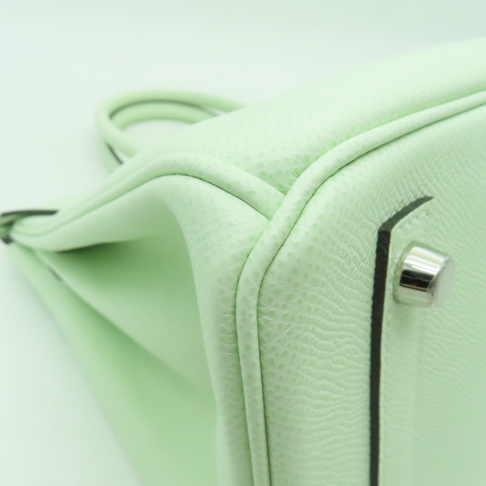 HERMES **【清倉大減價】Epsom皮革Birkin 30銀扣手挽袋Vert Fizz綠色