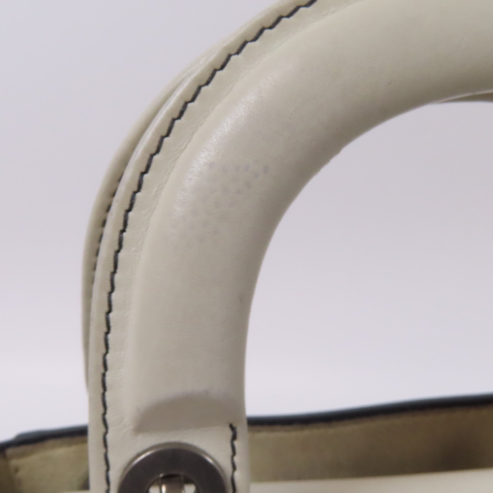 Dior 【激減優惠】皮革2 Way Shoulder銀扣手挽肩背兩用袋白色