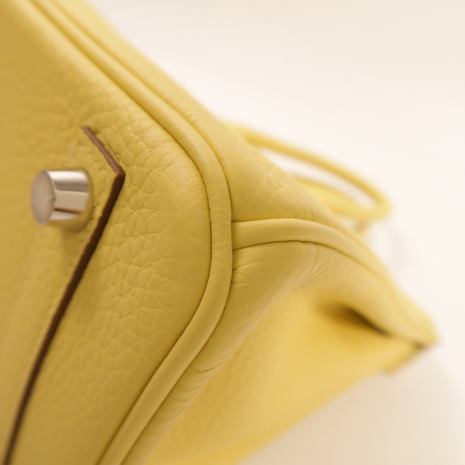 HERMES Togo皮革Birkin 25銀扣手挽袋Jaune Poussin