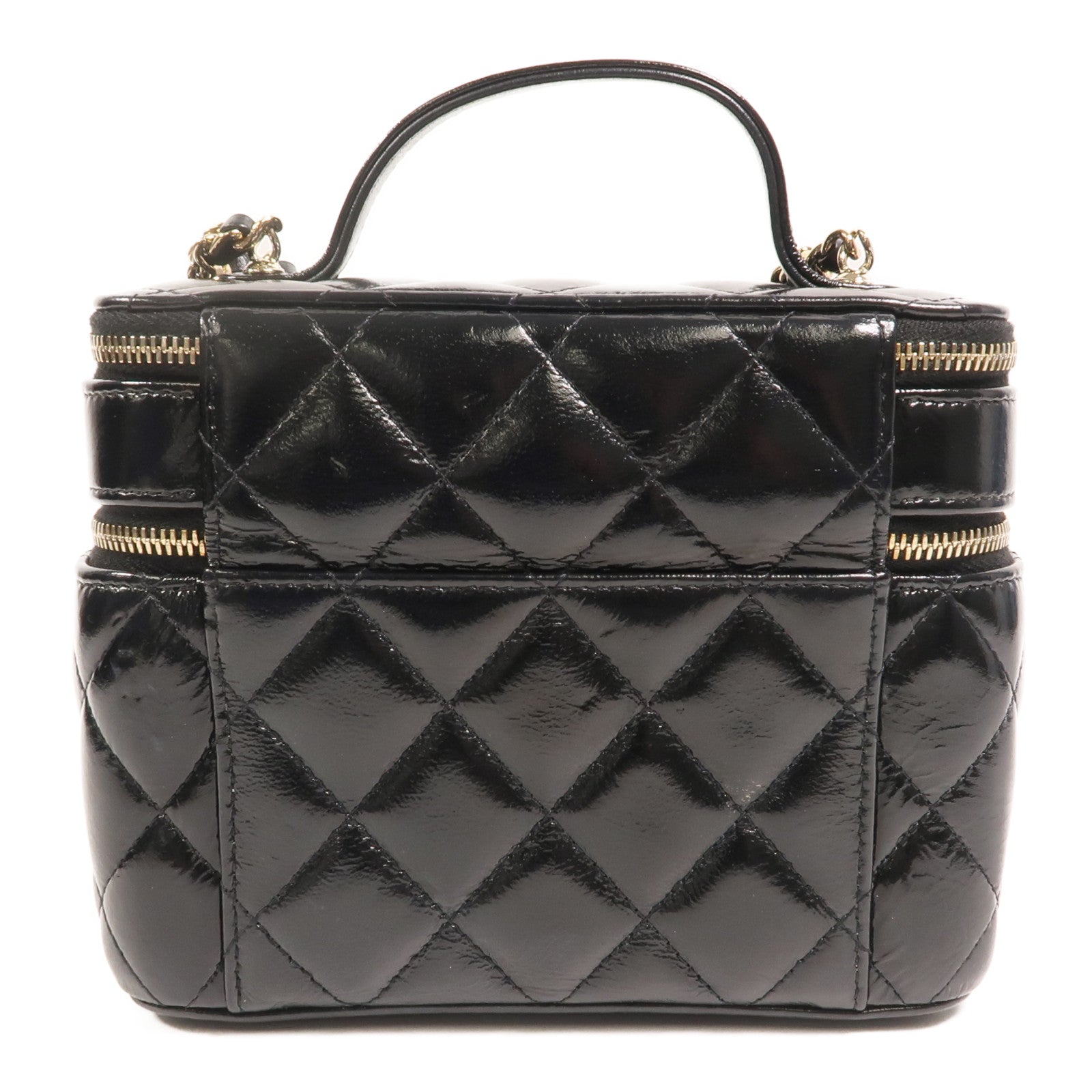 CHANEL 羊皮皮革Vanity Case鏈帶肩背袋