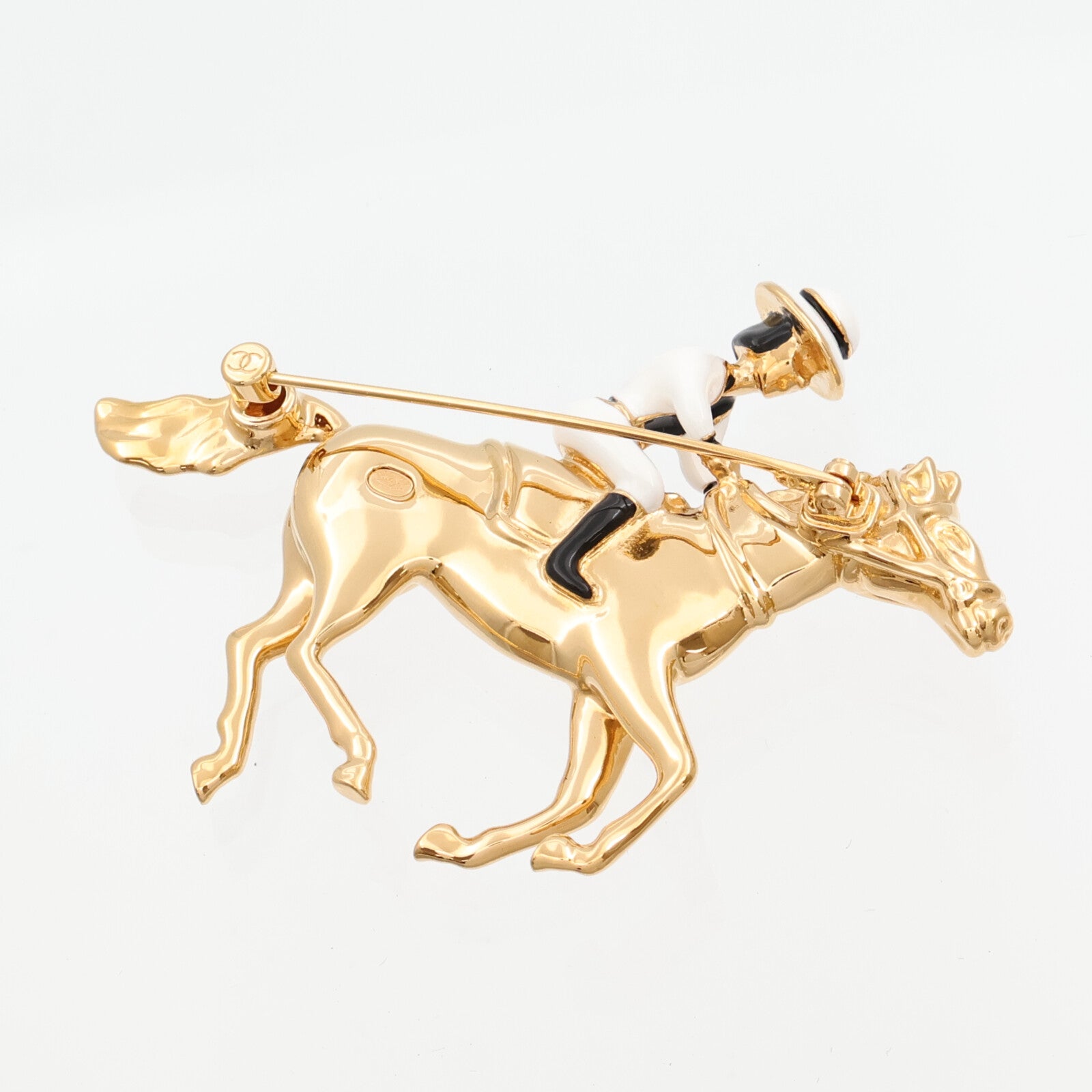CHANEL 金屬Coco Mark Horse & Jockey Brooch胸針
