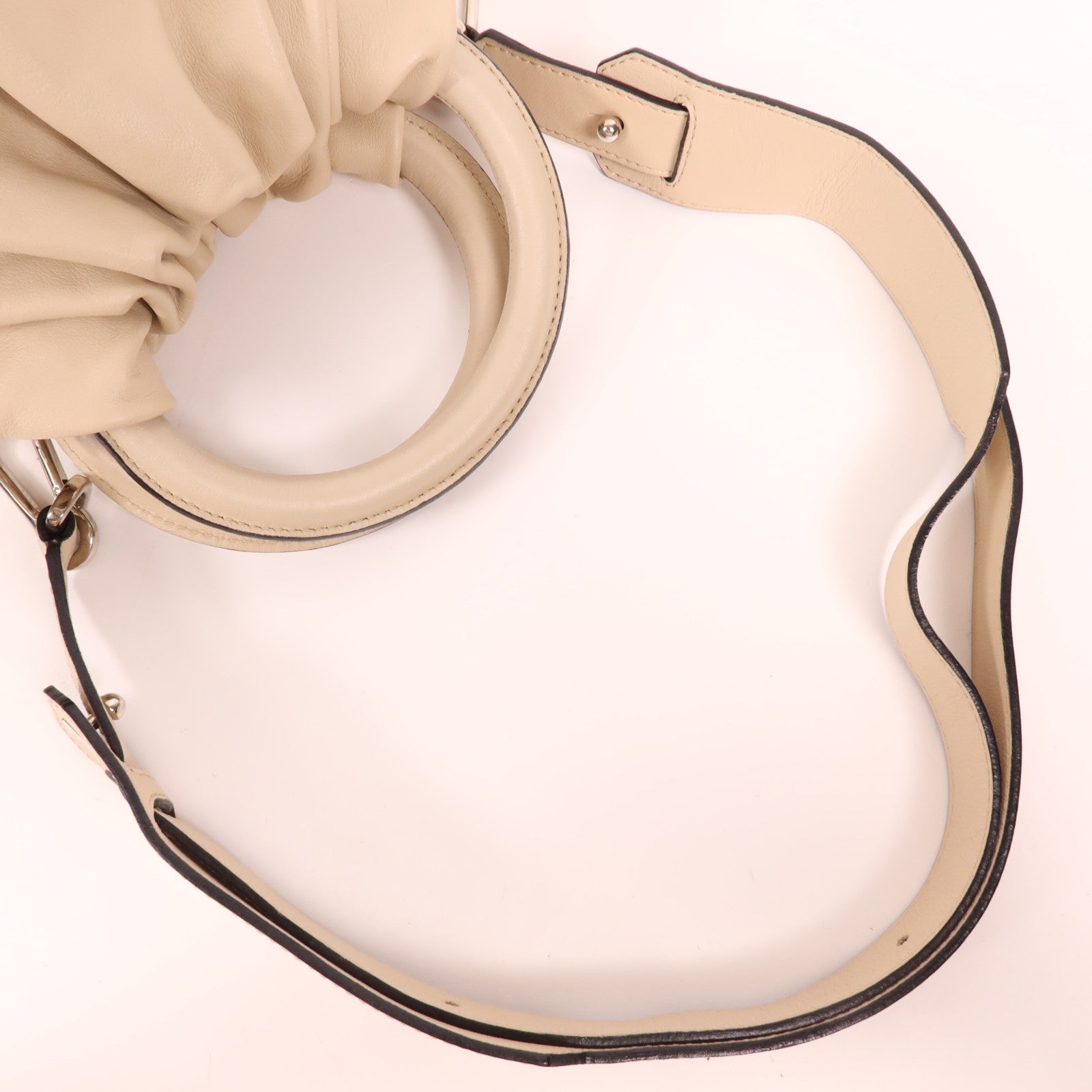 LOEWE 皮革Bounce Bag銀扣手挽肩背兩用袋