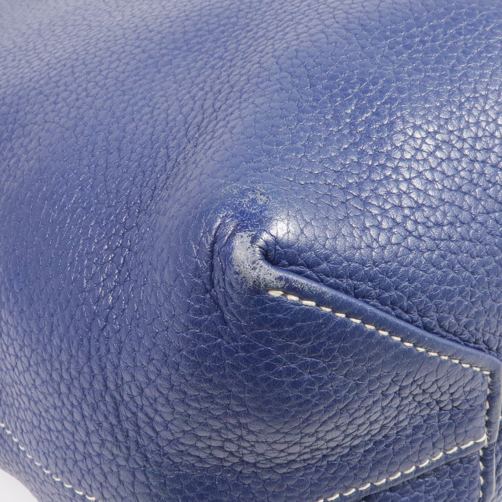 HERMES Clemence皮革Double Sens 45手挽袋Bleu Saphir/Bleu Izmir